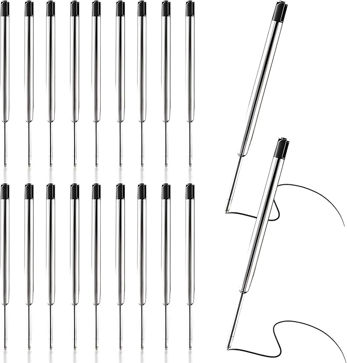 20 x Parker Pen Refills Black Parker Ballpoint Refill Black Ballpoint