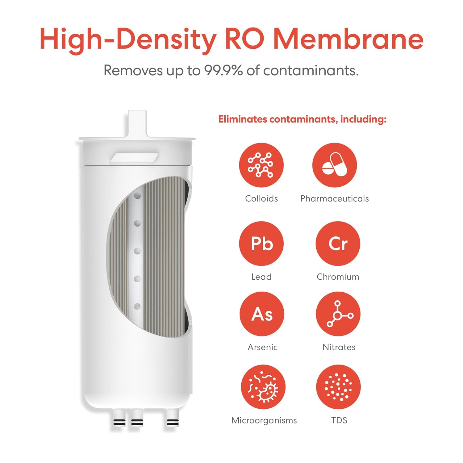 Brio RPFTROM800RO RO Replacement Membrane Water Filter for Brio SIMPL TROM800STD Reverse Osmosis Filtration System