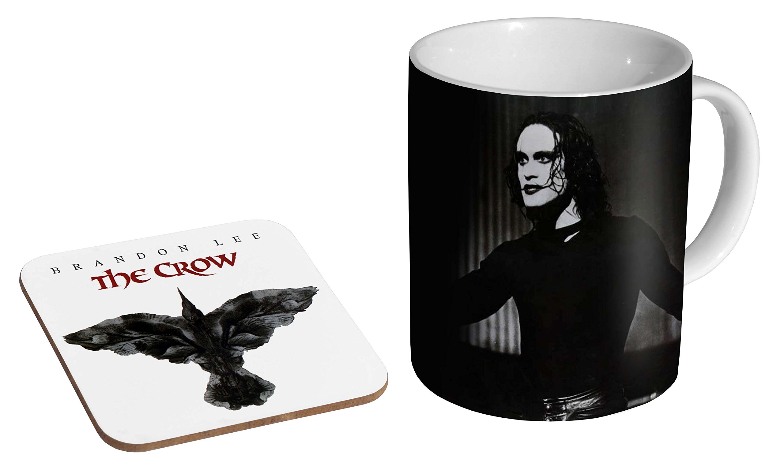Mugmart White Ceramic Coffee Mug + Coaster Gift Set, 11 Oz, Microwave Safe, Modern, Gloss Finish