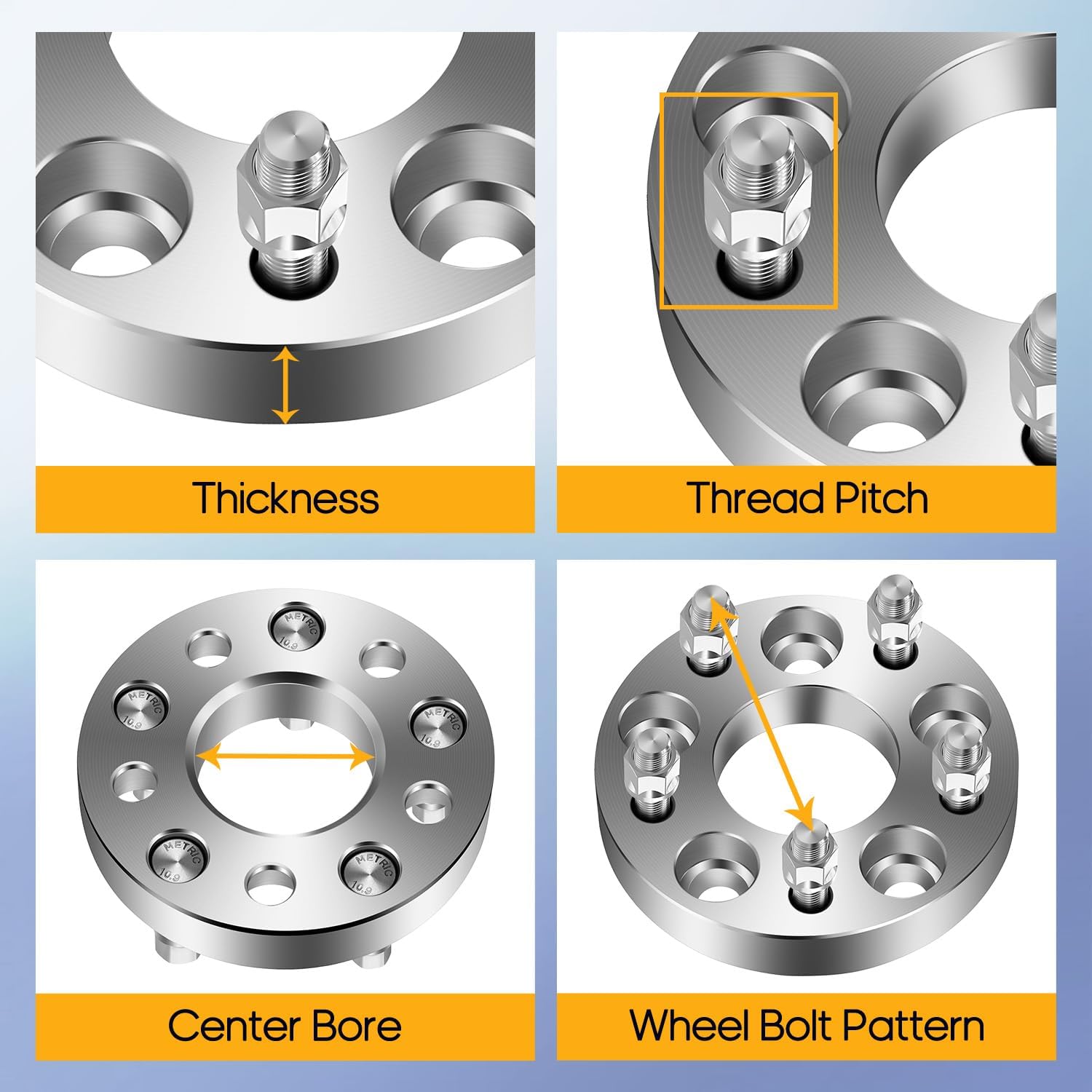 OCPTY 2PCS 5x110 Wheel Spacers 1" Wheel Adapters 12x1.5 Studs 65.1mm Center fit for 2015-2017 for Chrysler for 200/2013-2016 for Dodge for Dart / 2014-2017 for Jeep for Cherokee