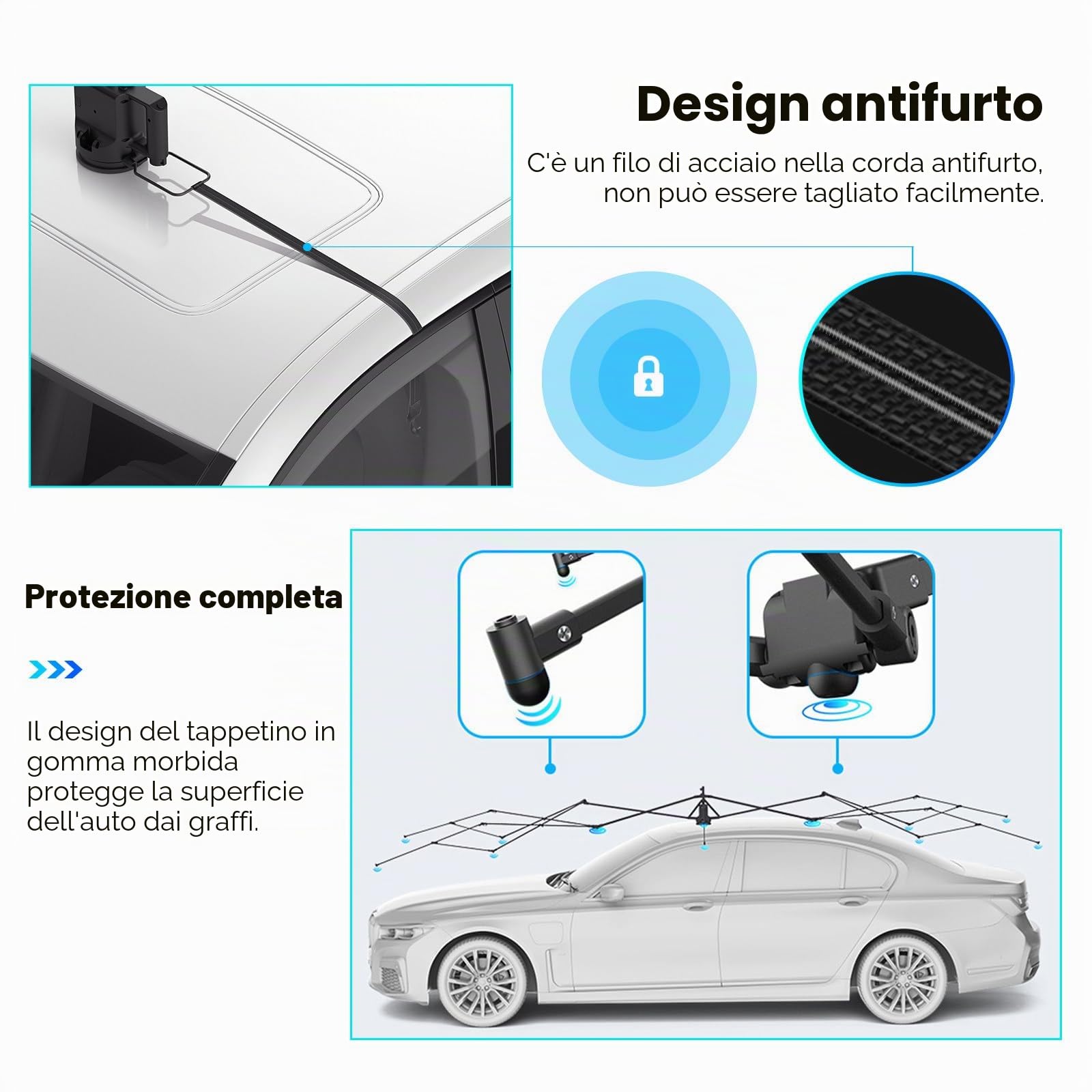 Tenda di copertura per ombrellone parasole universale per auto, ombrello per tettoia per auto per tenda esterna, automatico con telecomando, applicabile alla maggior parte dei modelli di auto,4.8m