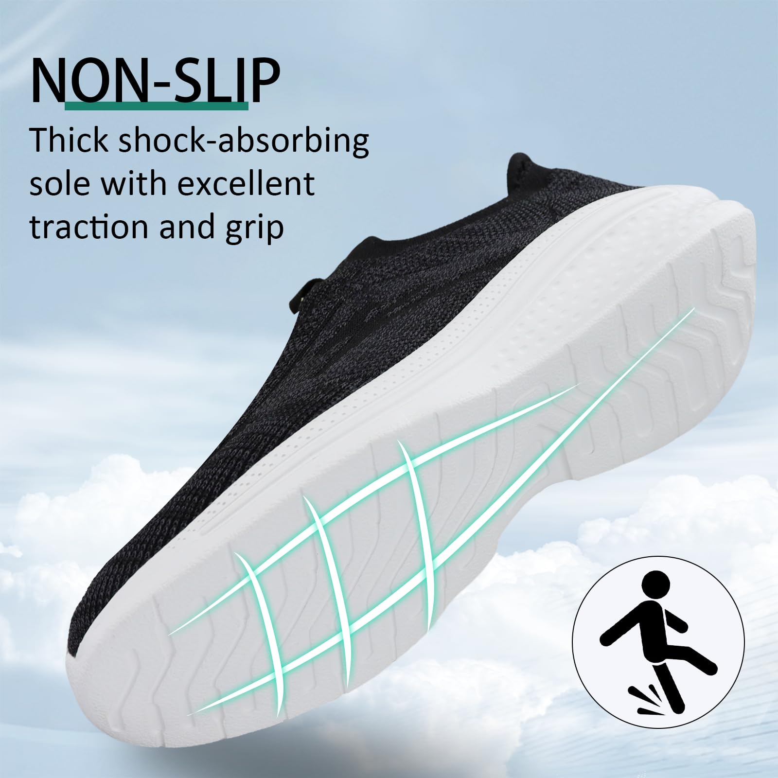 Giniros Sneaker Uomo Infilare Scarpe Uomo Senza Lacci Slip on Sneakers Scarpe da Running Corsa Leggero Corsa Camminare Scivolare Scarpe da Ginnastica Outdoor Jogging Sportive Scarpe
