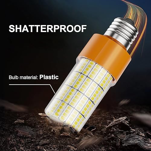 Miniatura 4 de Paquete de 2 bombillas LED equivalentes a 300 W, 3750 lúmenes, 5000 K, luz blanca fría de 40 W, luz de maíz impermeable E26E27, base media para