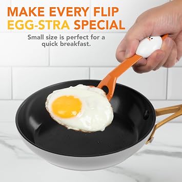 Joie Lil' Flip Egg Spatula, Slotted and Compact Turner, Multi-Use Flipper for Any Food From Burgers to Pancakes, Durable Nylon, Heat Resistant Up to 400 Degrees