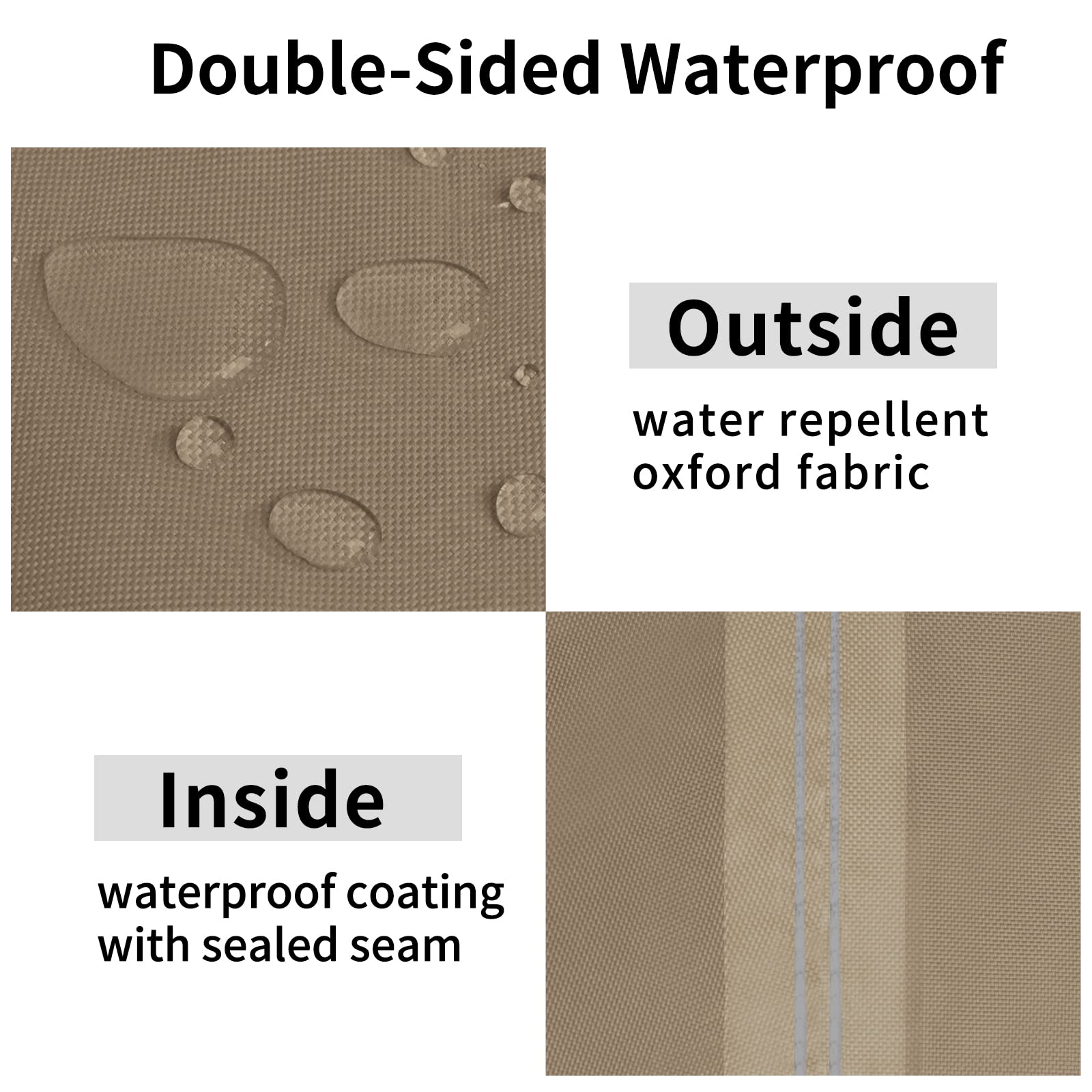 Easy-Going Funda impermeable para tumbona Oxford de poliuretano para exteriores (paquete de 2, 78 pulgadas de ancho x 35.5 pulgadas de profundidad x 33 pulgadas de alto, camello)