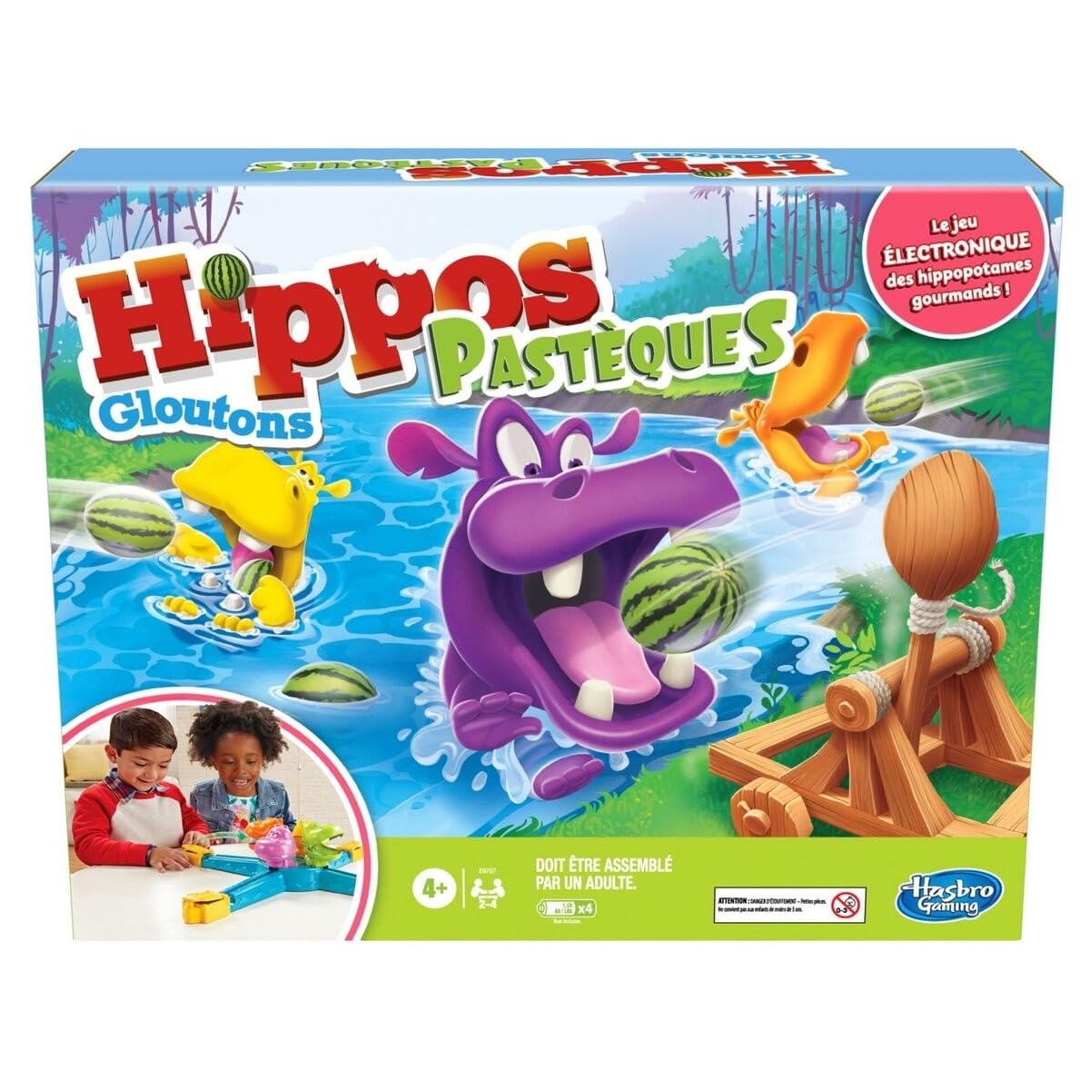 Hippos gloutons Pastèques, Jeu pour Enfants, à partir de 4 Ans, Jeu électronique préscolaire pour 2 à 4 Joueurs