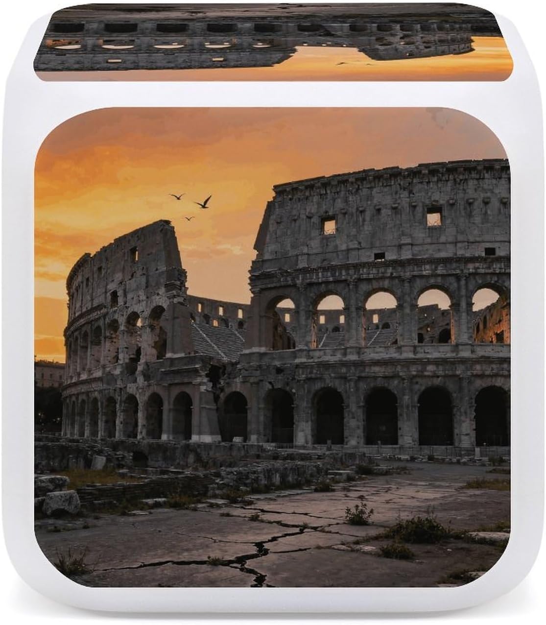 Roman Colosseum Alarm Clock Night Light Alarms for Bedroom Smart Digital Alarm Clock LED Display Clocks with 7 Colorful Ambient Lights Sleep Timer for Heavy Sleepers Simple Operation image 5