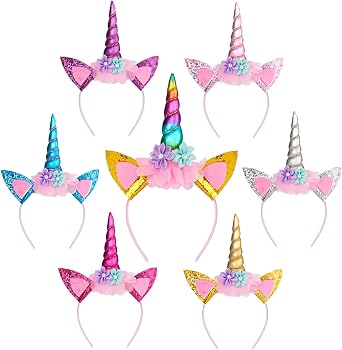 Unicorn Headband, Unicorn Party Supplies Horn Headbands | Gold/Silver Unicorn Party Favors for Birthday Thanksgiving Day, Christmas