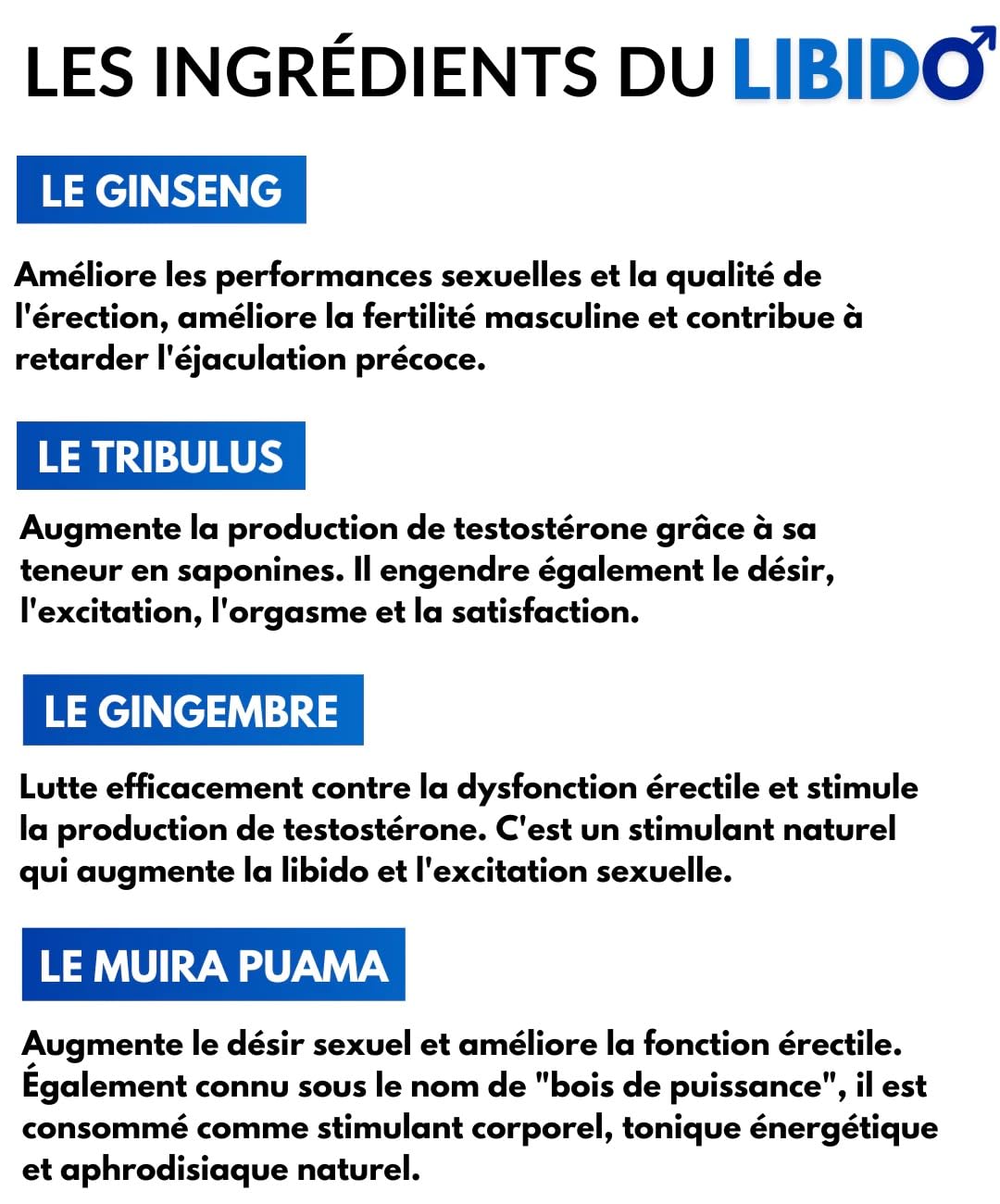 Libido (version homme) - 120 gélules | Désir | Performances | Endurance | 100% naturel | Fabriqué en France | Nutrition pro