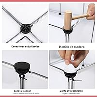 Vista 5 de Corralito portátil para animales pequeños, 24 paneles, 121.9 x 60.9 x 71 cm, cercado de plástico, corralito para cachorros de interior y exterior