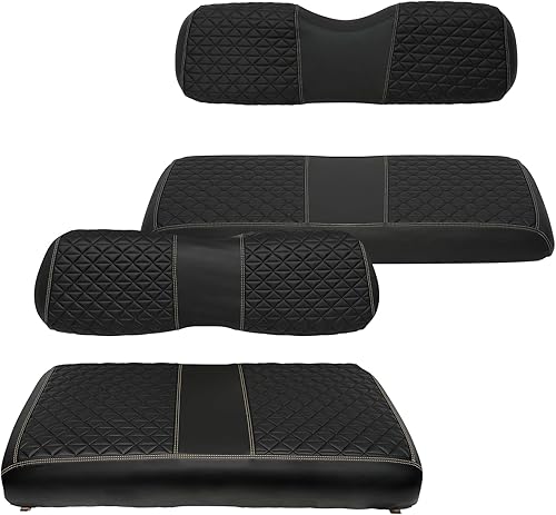 Miniatura 12 de XUANYUDG0769 Fundas de Asiento Delantero y Trasero para Carrito de Golf para EZGO TXT/RXV Club Car DS/Precedent Yamaha G29, Hechas de Vinilo