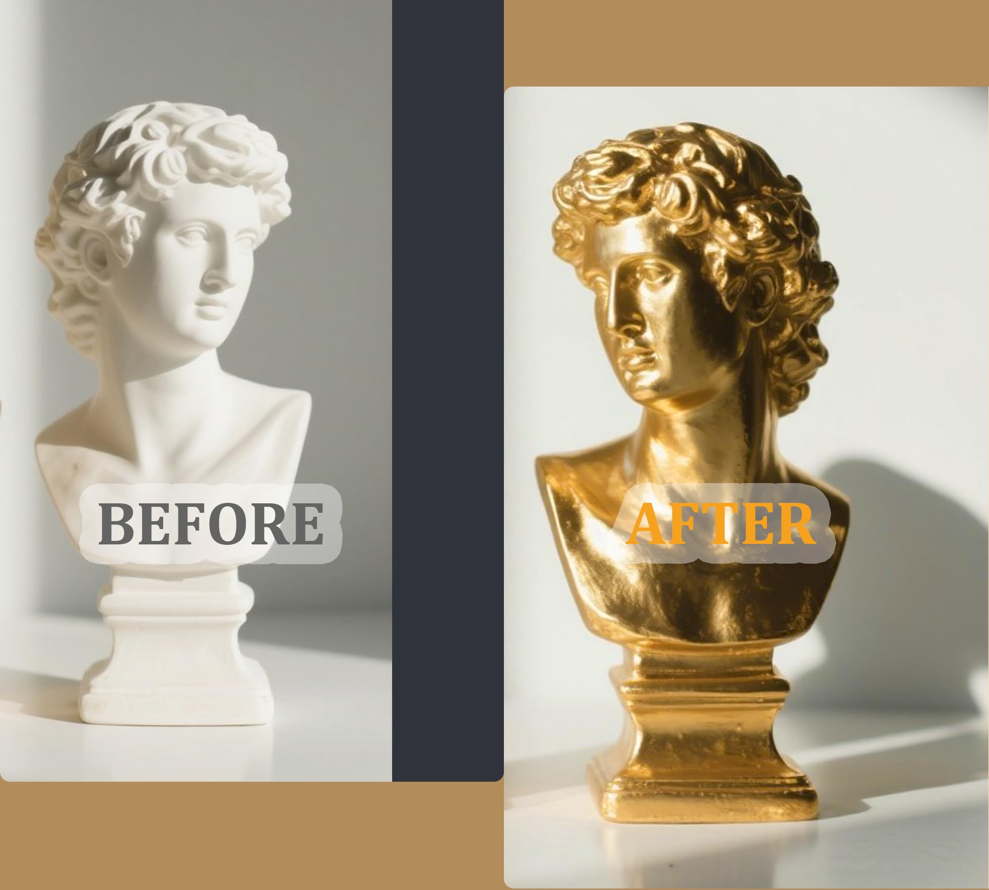 Liquid Gold Leaf Paint Kit, Water-Based Gold Leaf Paint 100ml and Gloss Varnish 100ml, Ultra Shiny Quick Dry Golds Plating Kit for Arts, Crafts, Painting, Furniture, Canvas, Wood, Clay, Fabric