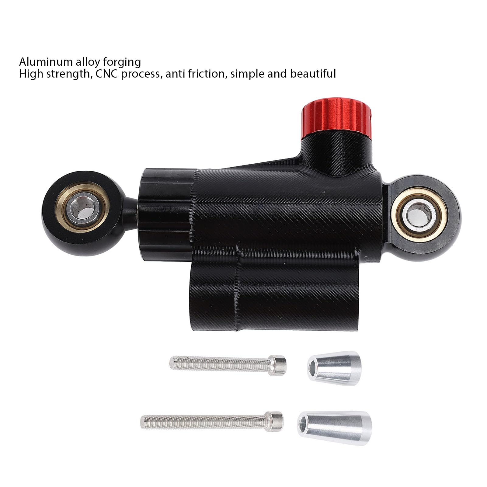 Amortyzator Układu Kierowniczego ze Stopu Aluminium, Stabilizator Amortyzatora Układu Kierowniczego Motocykla Stop Aluminium CNC Regulowane Bezpieczne Sterowanie Zwiększona (BLACK)