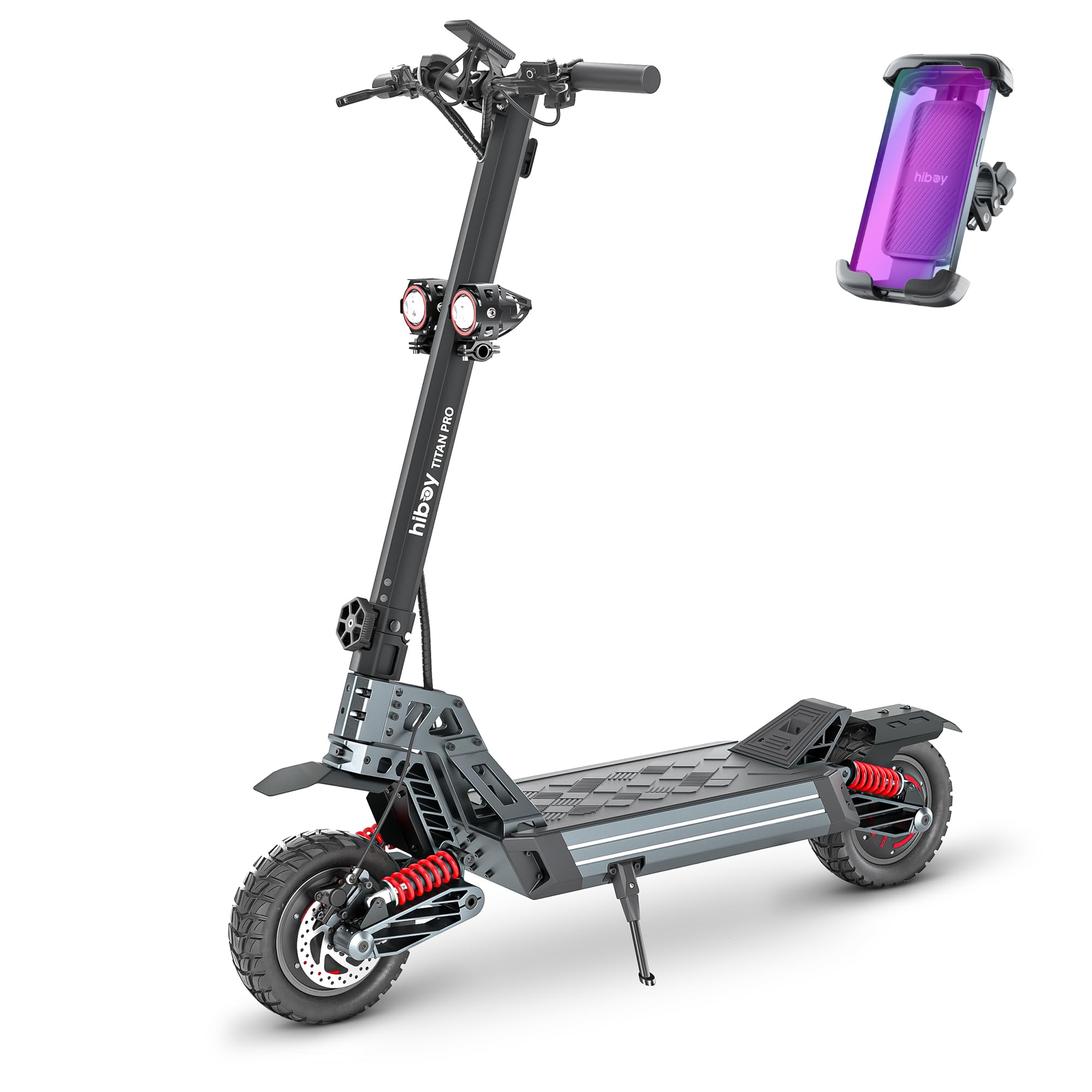 Photo 1 of Hiboy Titan PRO Electric Scooter, 2400W Peak Dual-Motor, 31 MPH, Up to 80 Miles, 10" All-Terrain Tires, Dual Suspension & Dual Hydraulic Brakes, Electric Scooter Adults with Phone Holder