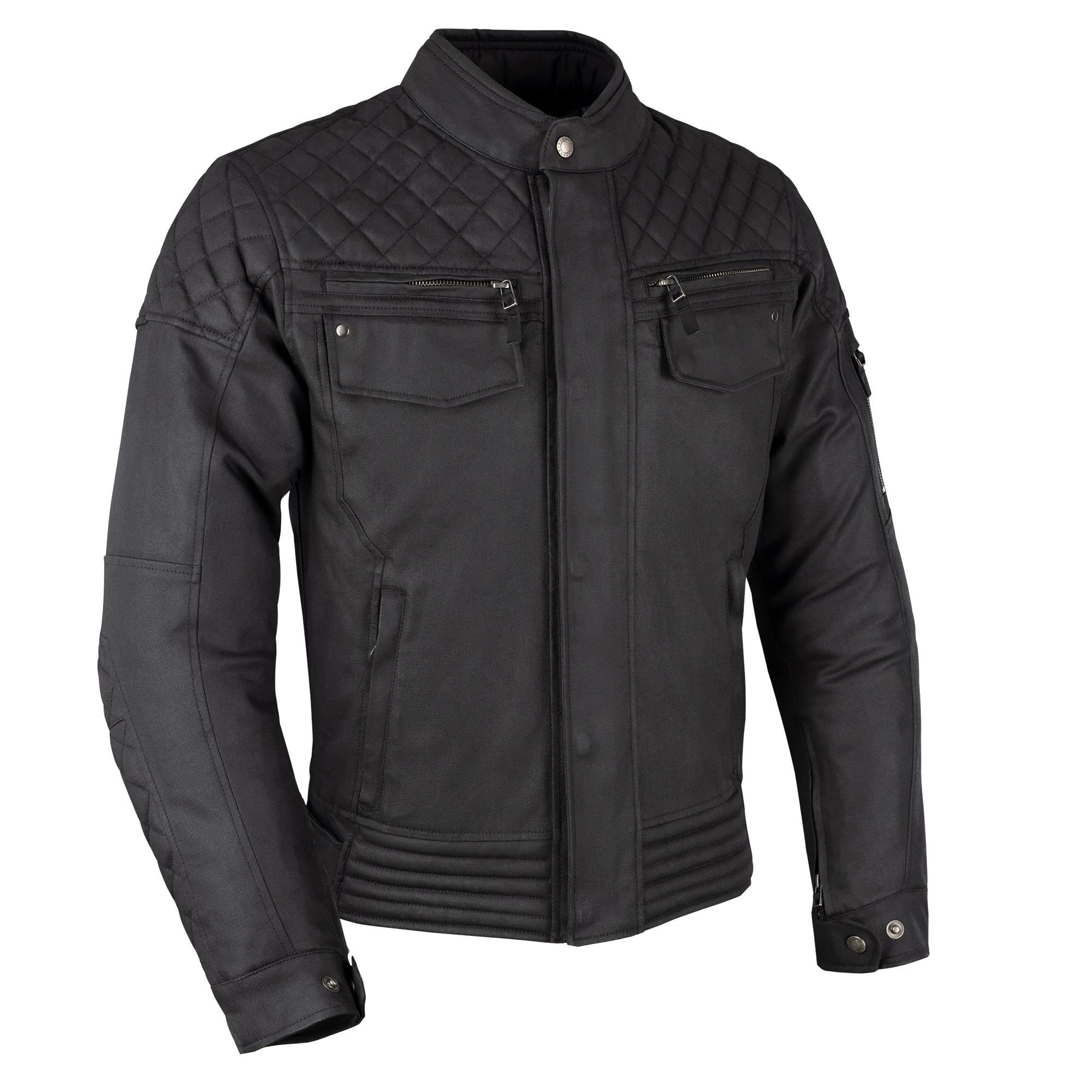 Oxford Men's Black Hardwick Dry Wax Motorcycle Jacket, 2XL