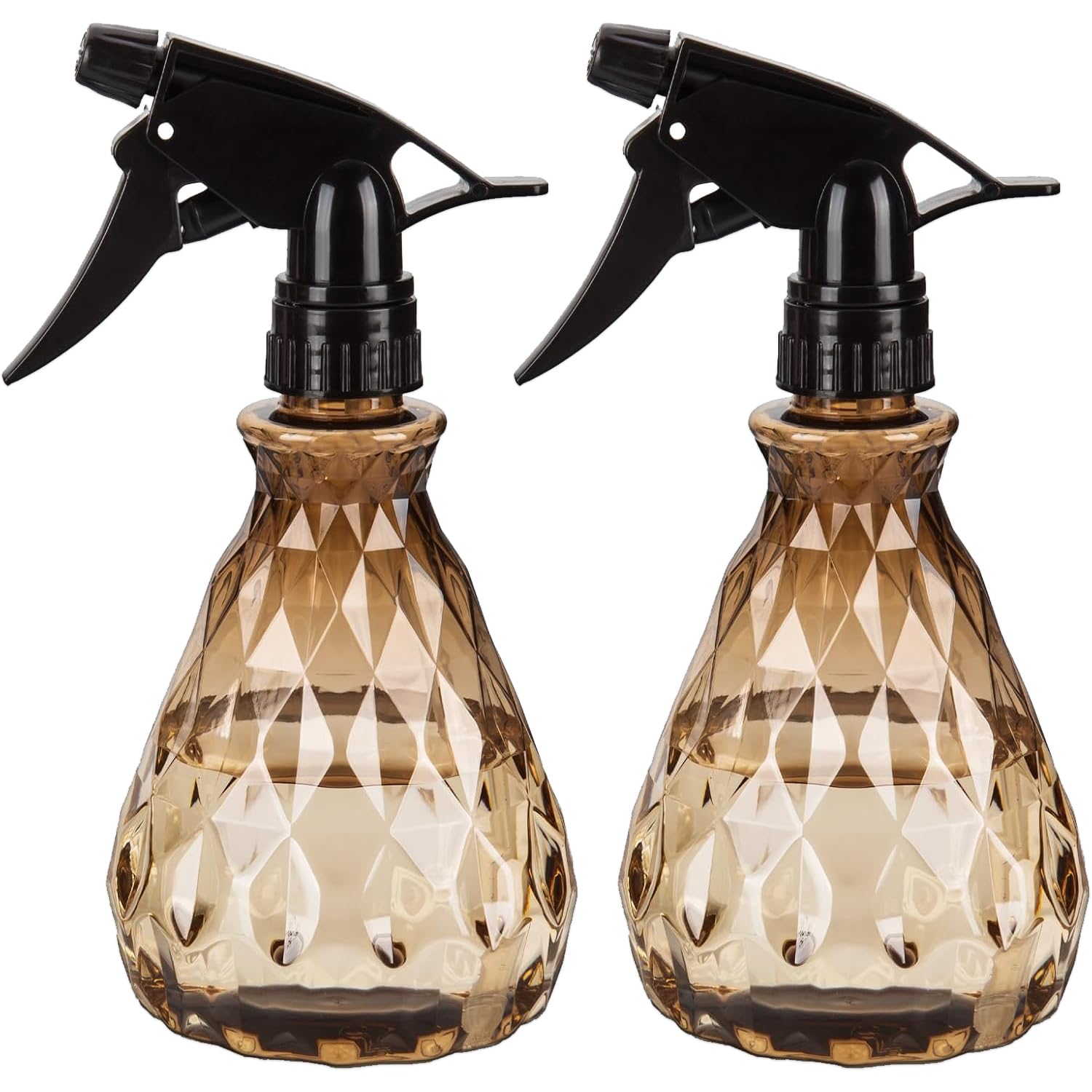 Large 500ml Spray Bottles for Cleaning Solutions and Gardening,Plant,Water,2 Pcs Empty Spray Bottles for Hair,Refillable Trigger Sprayer Bottle with Adjustable Sprays Head,Misting&Stream Settings,Gold