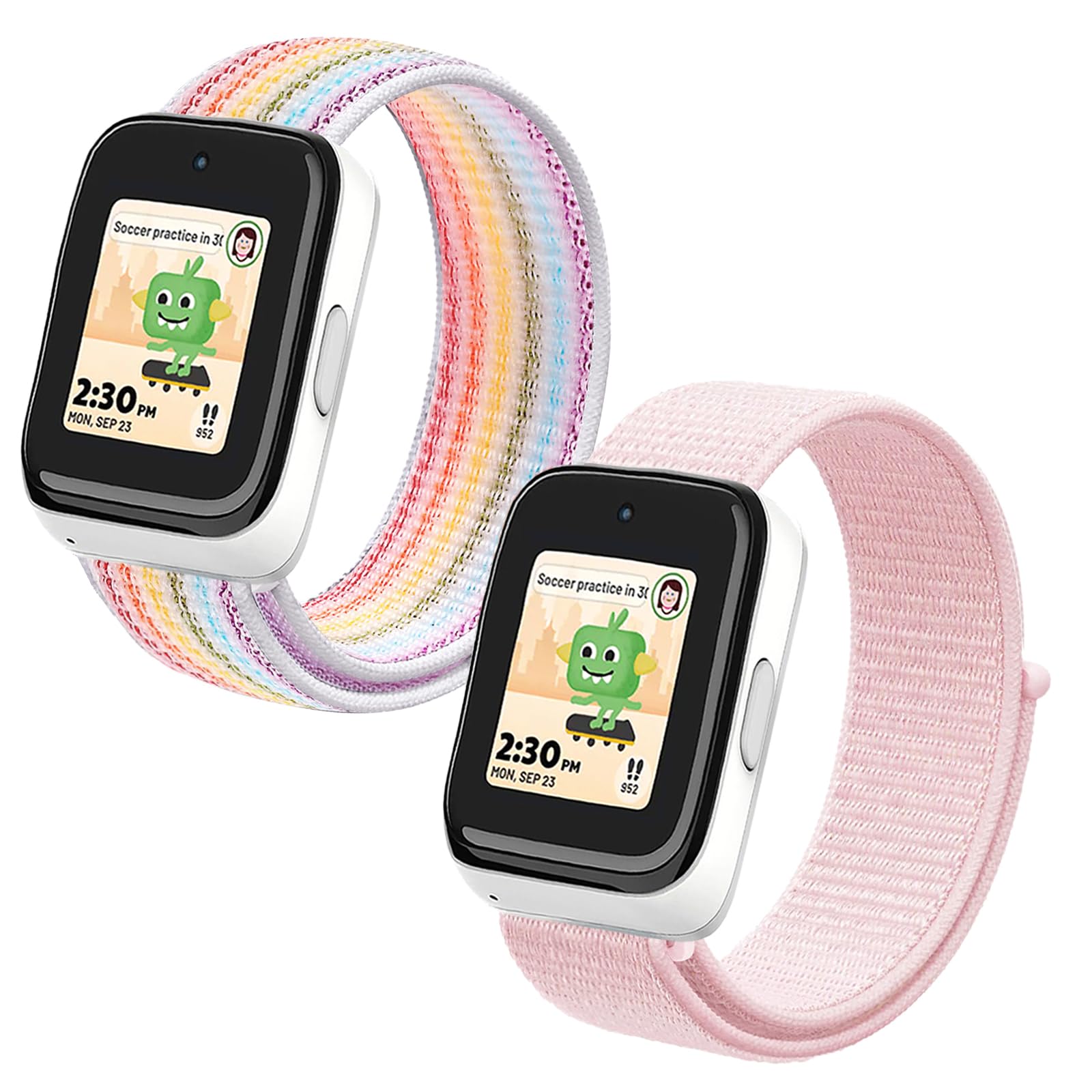 NewJourney Cinturino di ricambio in nylon per orologio da bambini T-Mobile SyncUP, 20 mm, traspirante, con gancio e anello, per ragazzi e ragazze