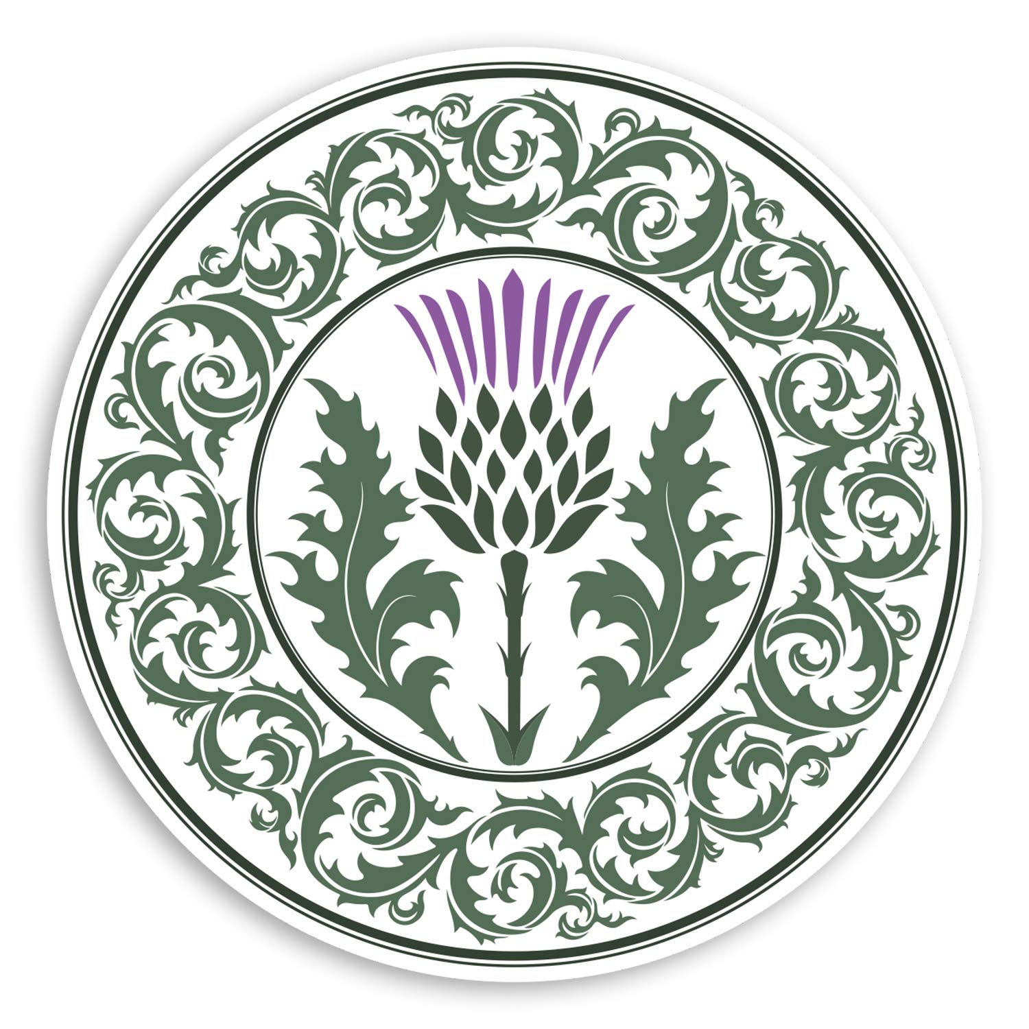 Destination Vinyl Ltd Multi 2 X 10Cm Celtic Purple Thistle Vinyl Stickers - Scotland Luggage Sticker #31638 (10Cm Wide)