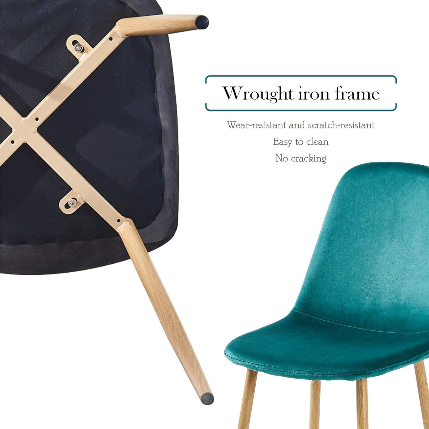 Buy OKAKOPA Mid Century Green Dining Table Set for 4, Dining Room