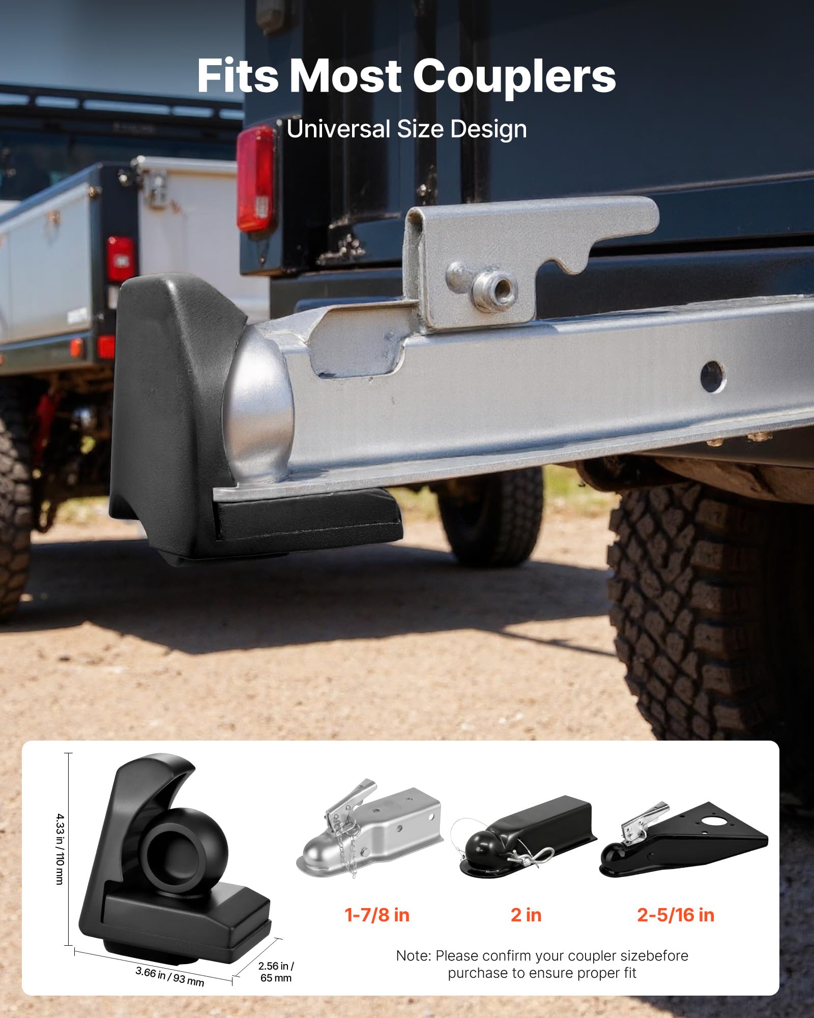 Image secondaire de Verrou d'Attelage Universel VEVOR pour Remorque - Sécurisé et Résistant aux Chocs