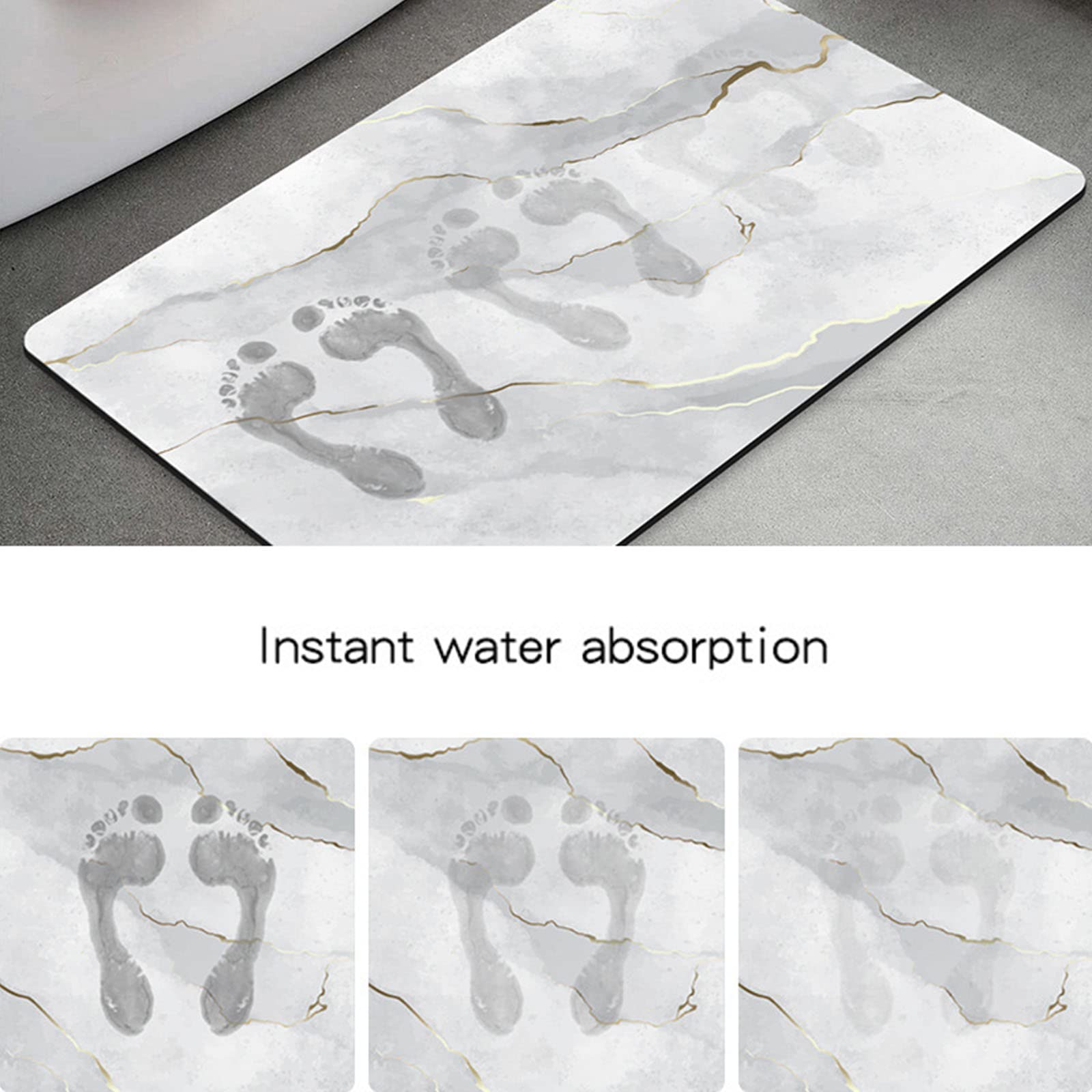 Alfombra de Ducha Curvada, alfombras de baño Antideslizantes, Alfombra de baño, Alfombra de baño Antideslizante, Suave y cómoda, más fácil de secar para el Piso del baño, bañera y