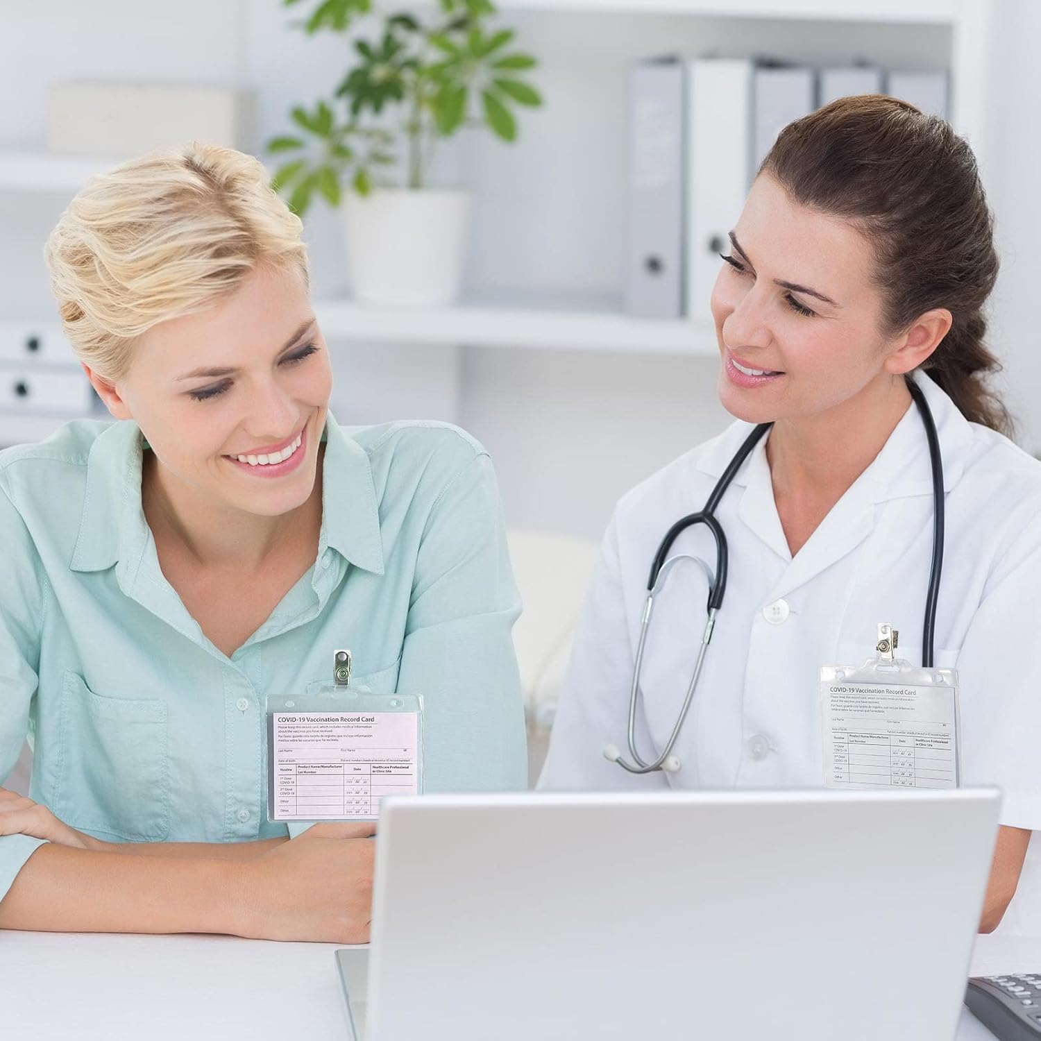 20 Set Name Tags with Clips Name Tag Holder for 4 x 3 ID Badge, Clear Waterproof Vinyl Plastic Sleeve Cover Horizontal Card Holder for Travel and Events - Image 4