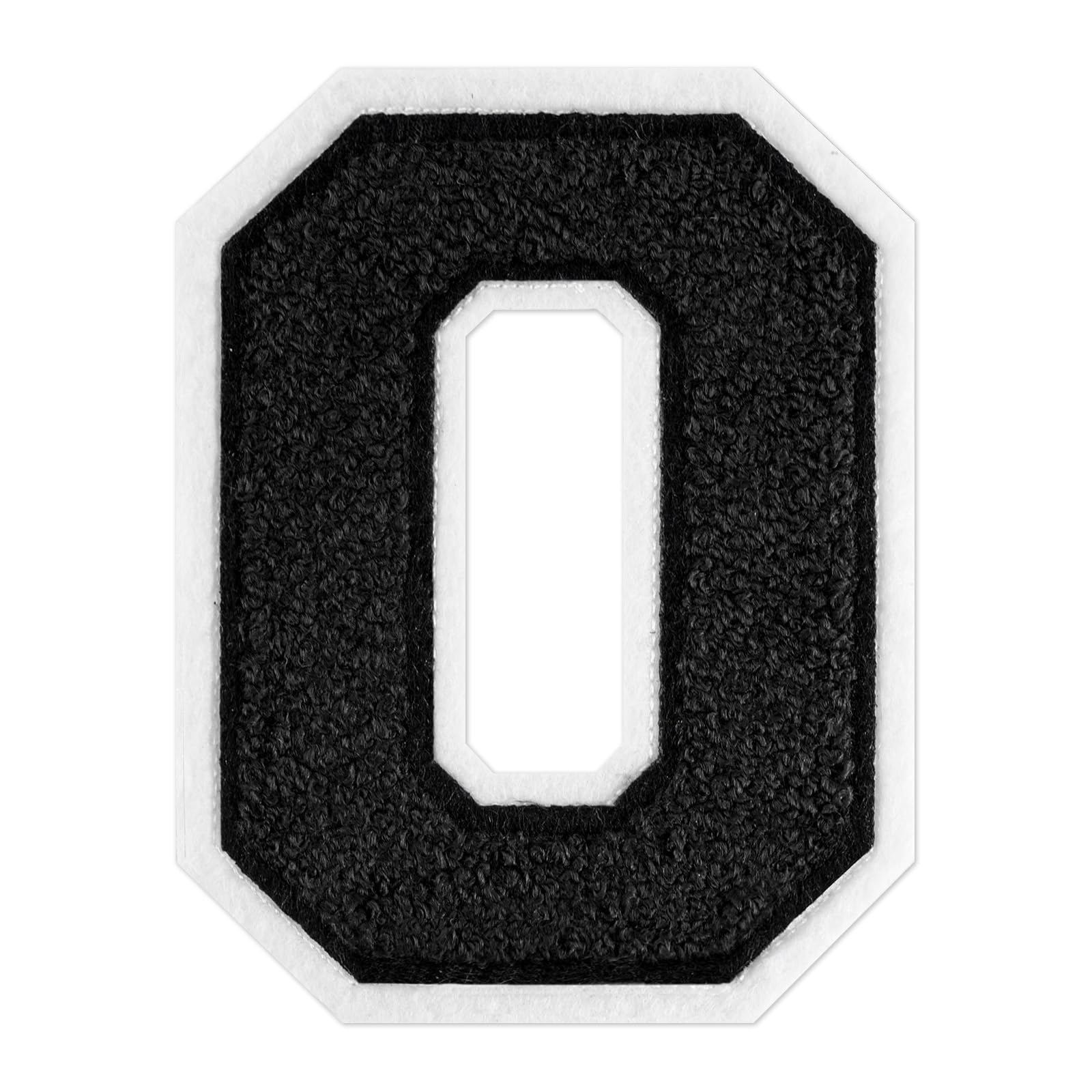 QianSiLi 6.5 Inch Chenille Iron On Letters for Clothes Varsity Letter Patches Embroidered Patch Iron On Patches for Clothing Jacket/Hoodie/Varsity (Black,O)