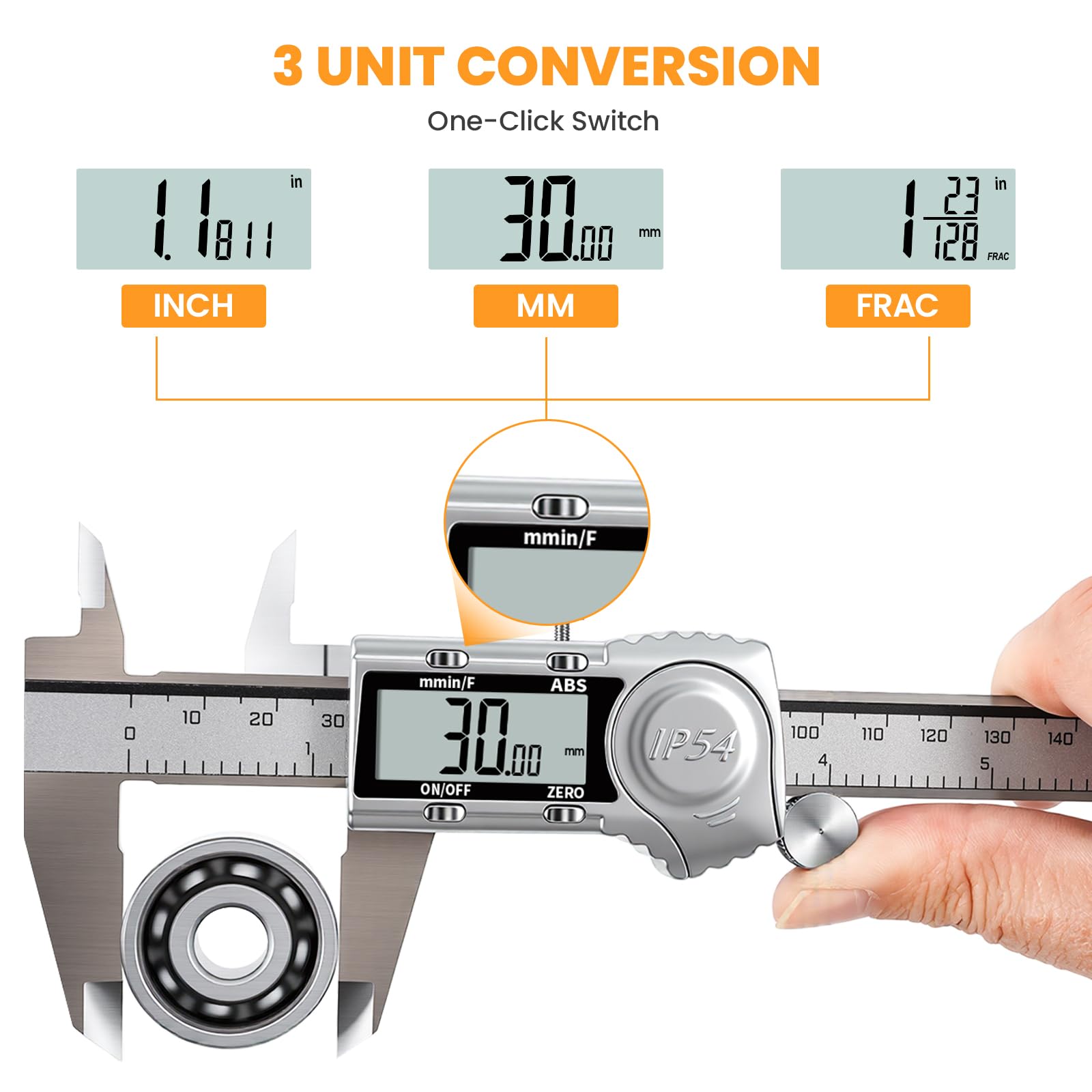 HARDELL Calibrador digital de 6 pulgadas