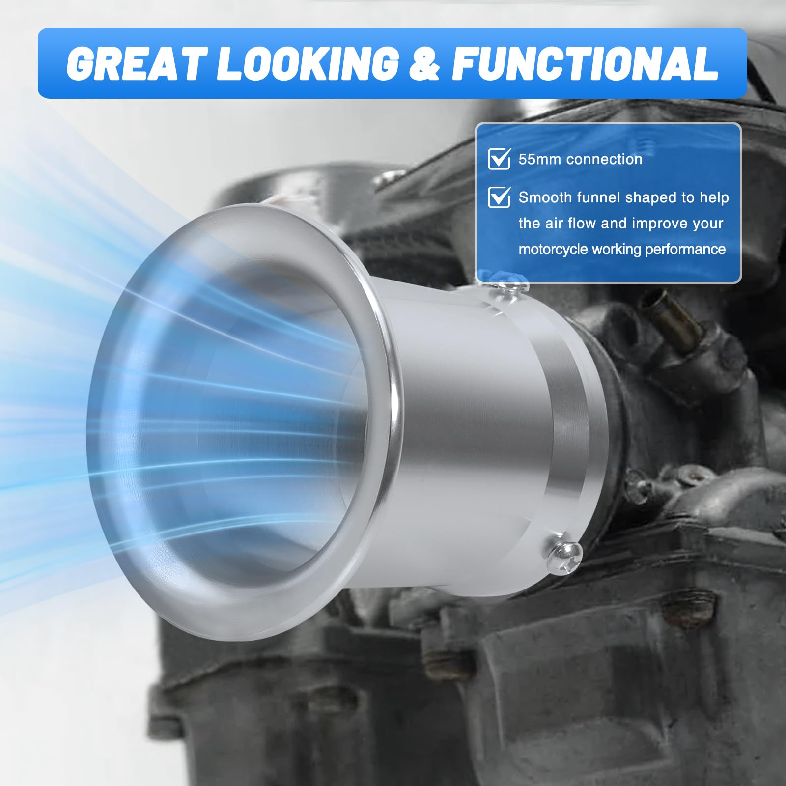 Stack Injection Air Filters Air Filters For Motorcycles ZSDTRP 55mm Air Filter Interface Cup ...