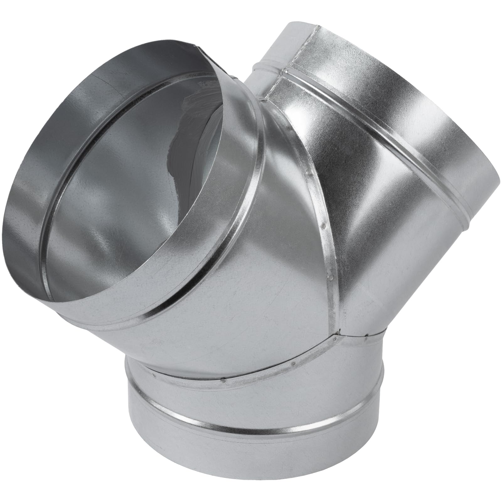 Divisor de conducto en forma de Y de 45° de diámetro de 8 x 8 x 8 pulgadas, conector de metal de 3 vías, acero galvanizado, adaptador de conducto, para ventilación de secadora, ventilador de