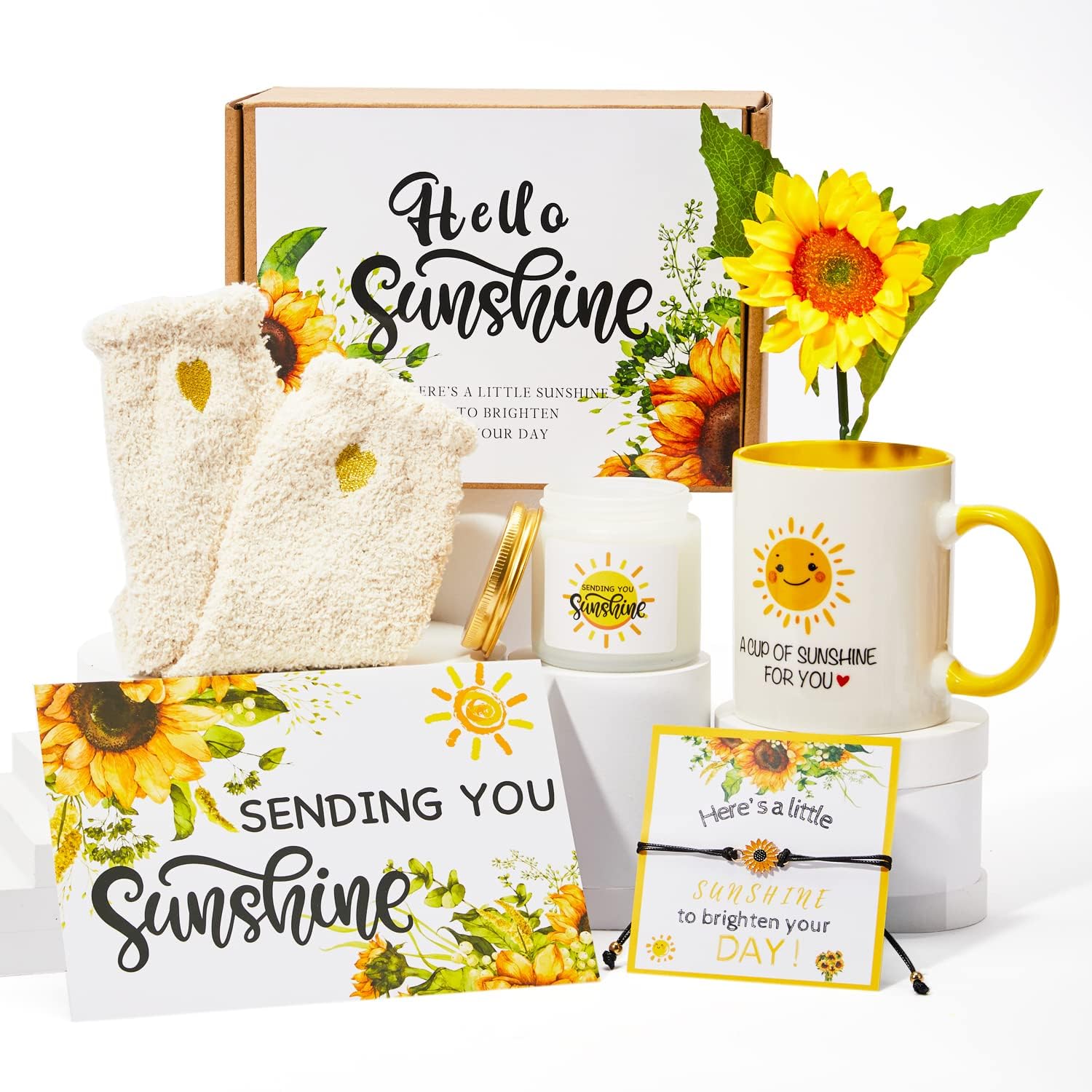 Birthday Gifts for Women, Sunflower Gifts for Women Get Well Soon Gift Self Care Package Thinking of You Self Care Gifts for Mom Sister Best Friends Grandma
