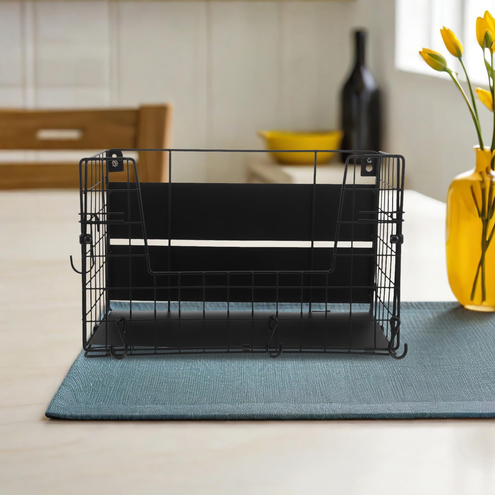 Mipcase Negro Estante Magnético para Refrigerador de Acero al Carbono