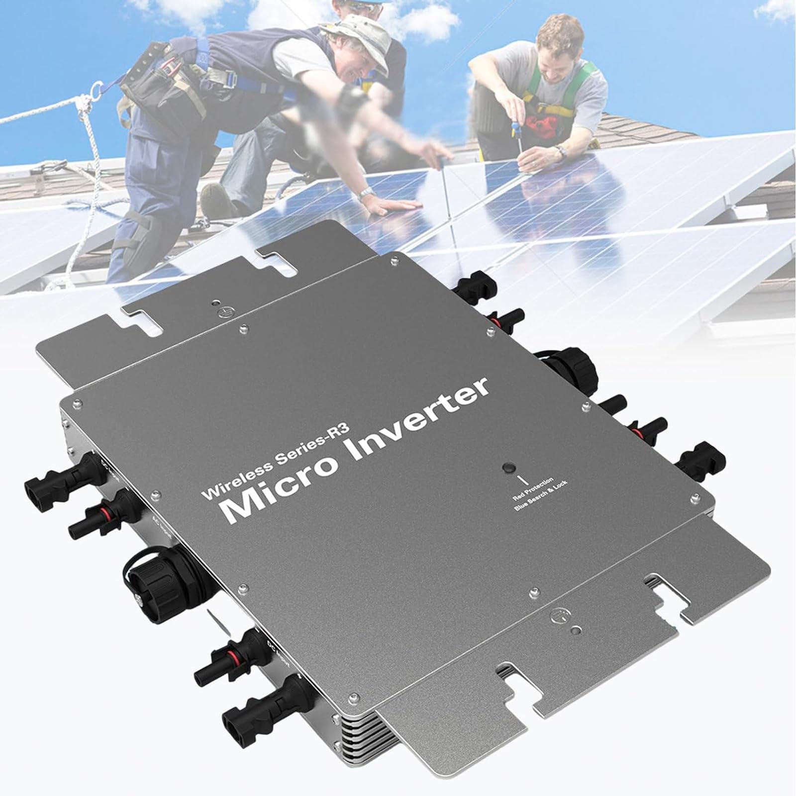 Micro onduleur Solaire, onduleur de Connexion au réseau, Micro-onduleur Solaire PV, Micro-onduleur IP65 étanche Mppt pour Centrale électrique de Balcon de Panneau Solaire,2800W