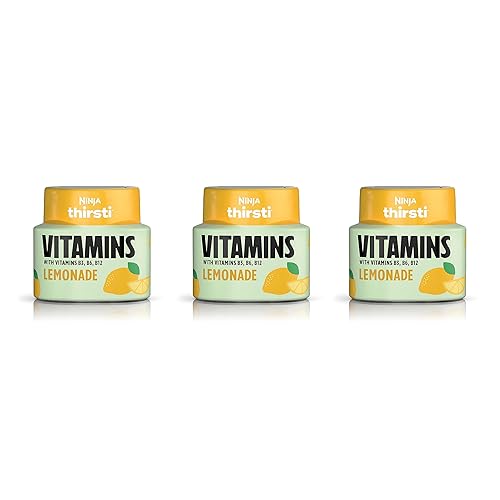 Ninja Thirsti Gotas de agua saborizadas, vitaminas con vitaminas B3, B6, B12, limonada, paquete de 3, cero calorías, cero azúcar, 2.23 onzas