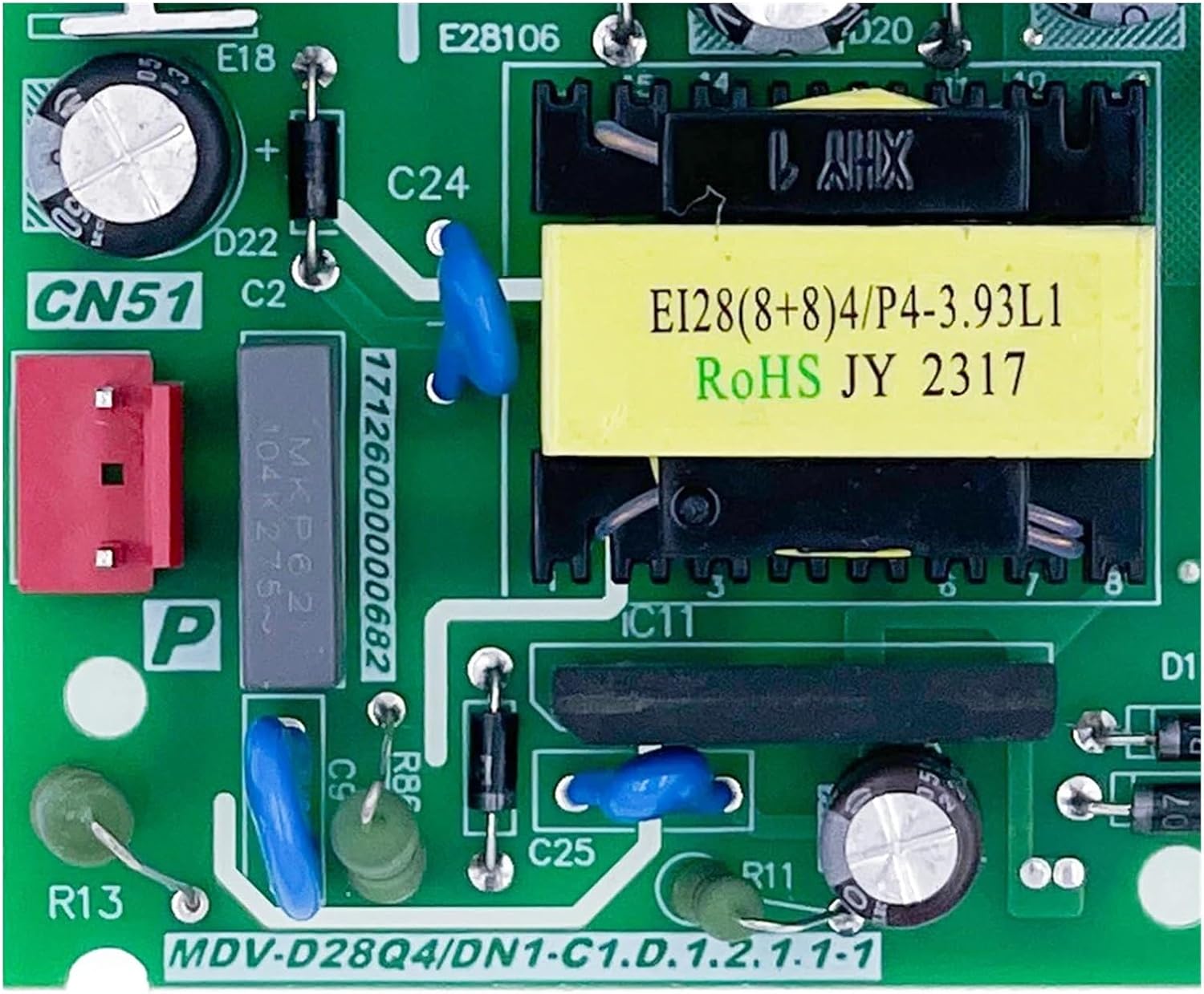 Compatible for Midea ，Central Air Conditioner Control Board MDV-D28Q4/DN1-C1.D.1.2.1.1-1 Circuit PCB 17126000000682 Condioning Parts