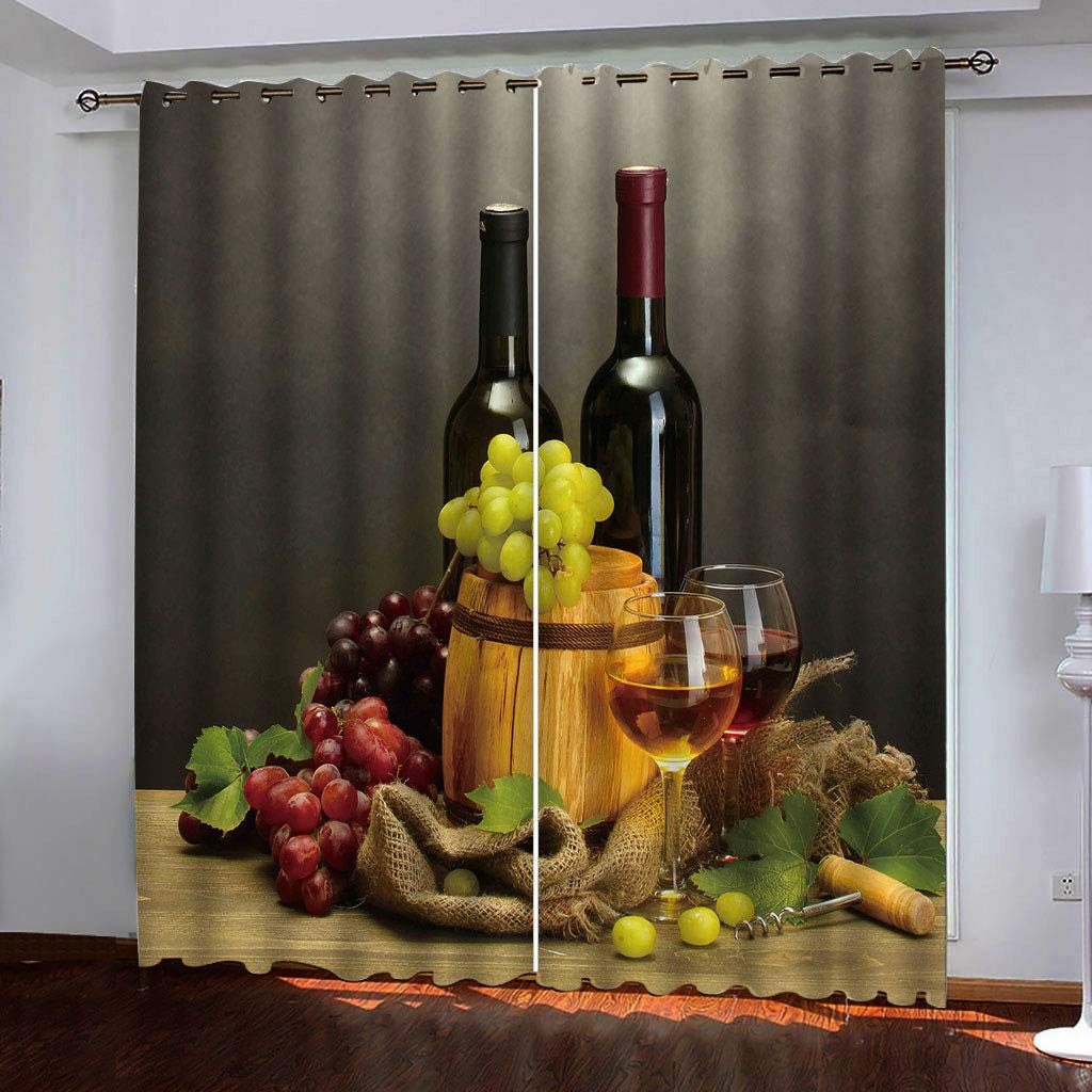 Rideaux occultants opaques à oeillets bordeaux 132x225cm pour chambre et salon lot de 2 pièces