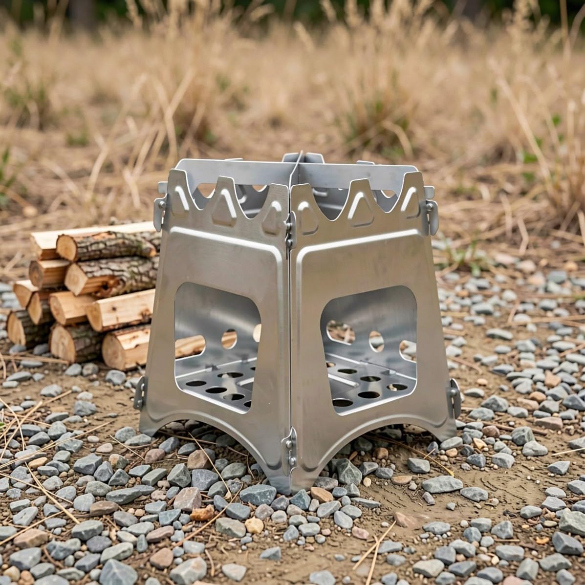 Foldable Camping Wood Stove, Portable Backpacking Stove Stainless Steel