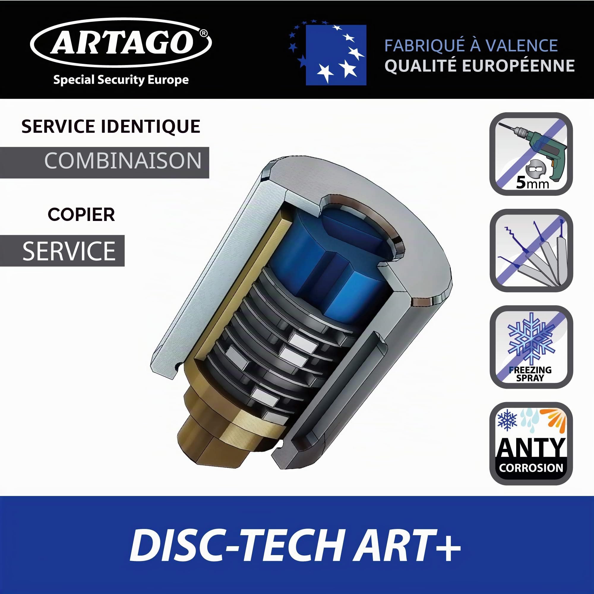 Artago 69T120 Chaine Antivol Moto Lourde + Mini U, Sécurité Maximale Homologué SRA, Sold Secure Gold, ø15mm 120cm, Cadenas Mini U en Acier Forgé MONOBLOK, Sécurité Maximale Testée, BUNKER SELECTION