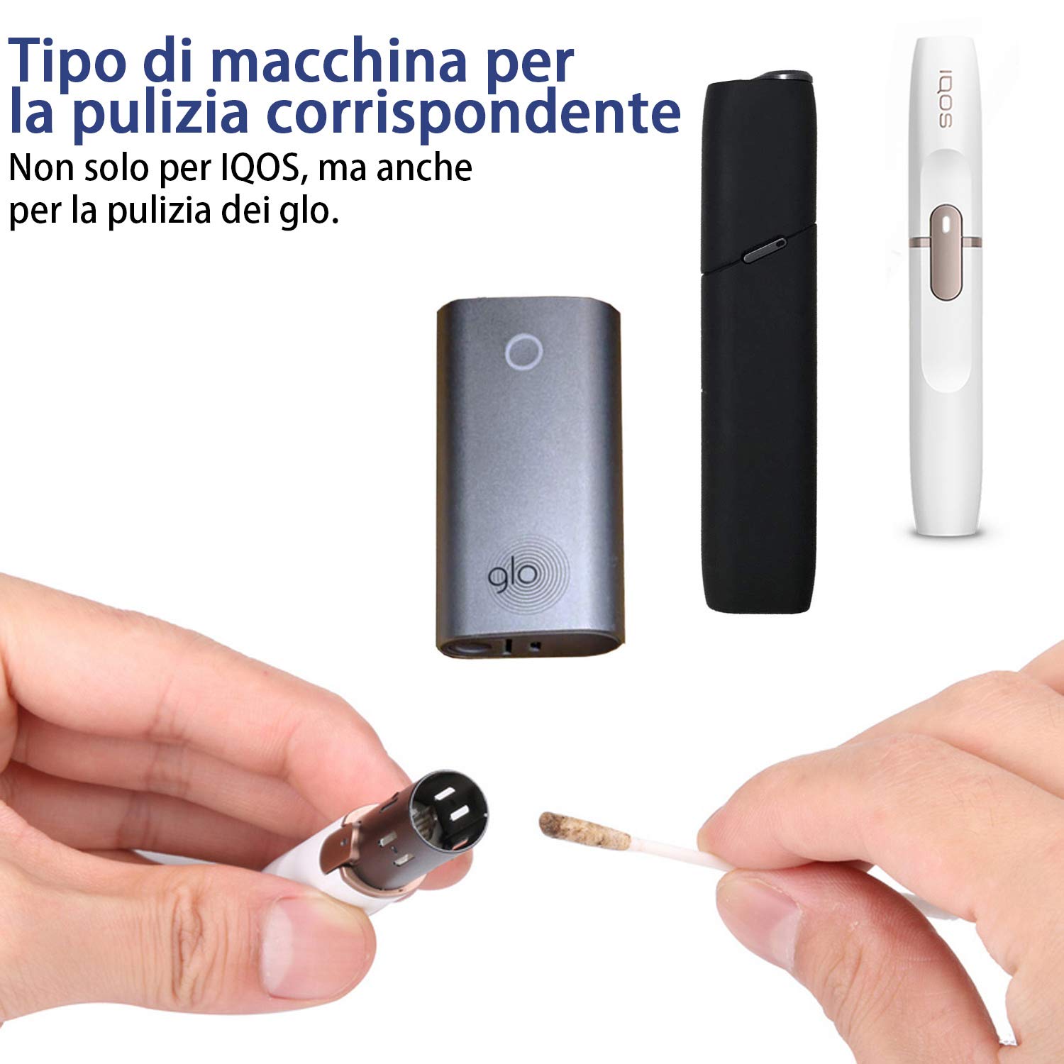 90 pcs Tamponi Di Cotone con Alcool a Due Teste per la Pulizia di Sigarette Elettroniche per Assorbire il Olio di Fumo per Il Riscaldamento