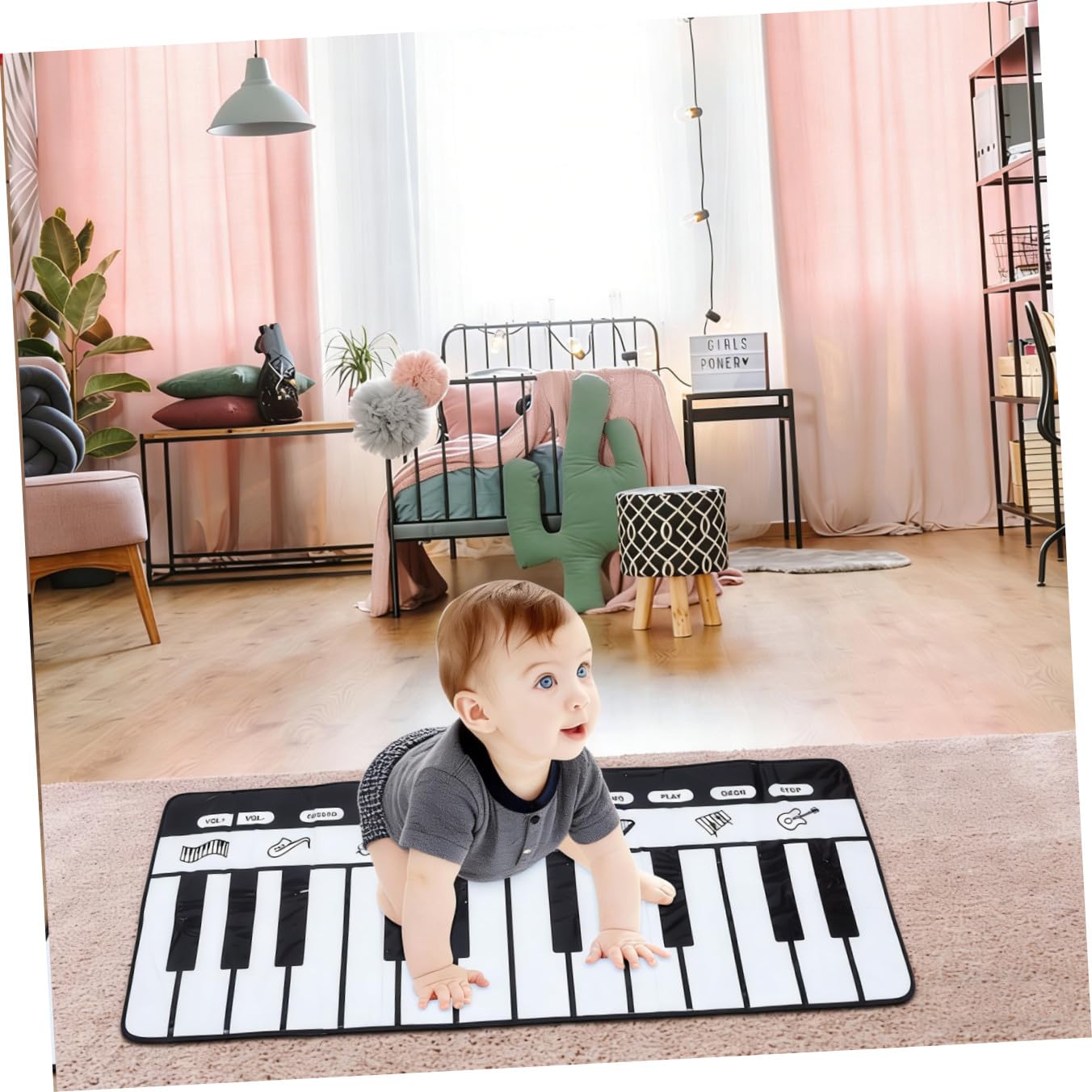 Tappeto Musicale Pianoforte 180x72 Cm 1 Pezzo Bianco