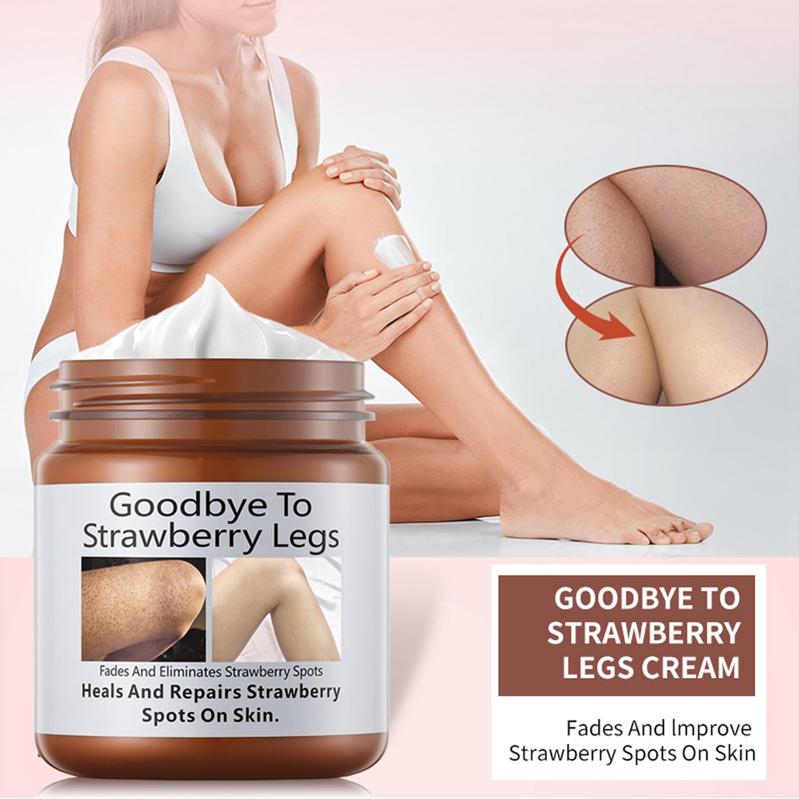 Strawberry Legs Treatment,Keratosis Pilaris Cream,Strawberry Skin Treatment,Skin Exfoliating Repair Cream,Moisturizing Body Cream,Rough Bumpy Skin Body Lotion(120g) - Image 3