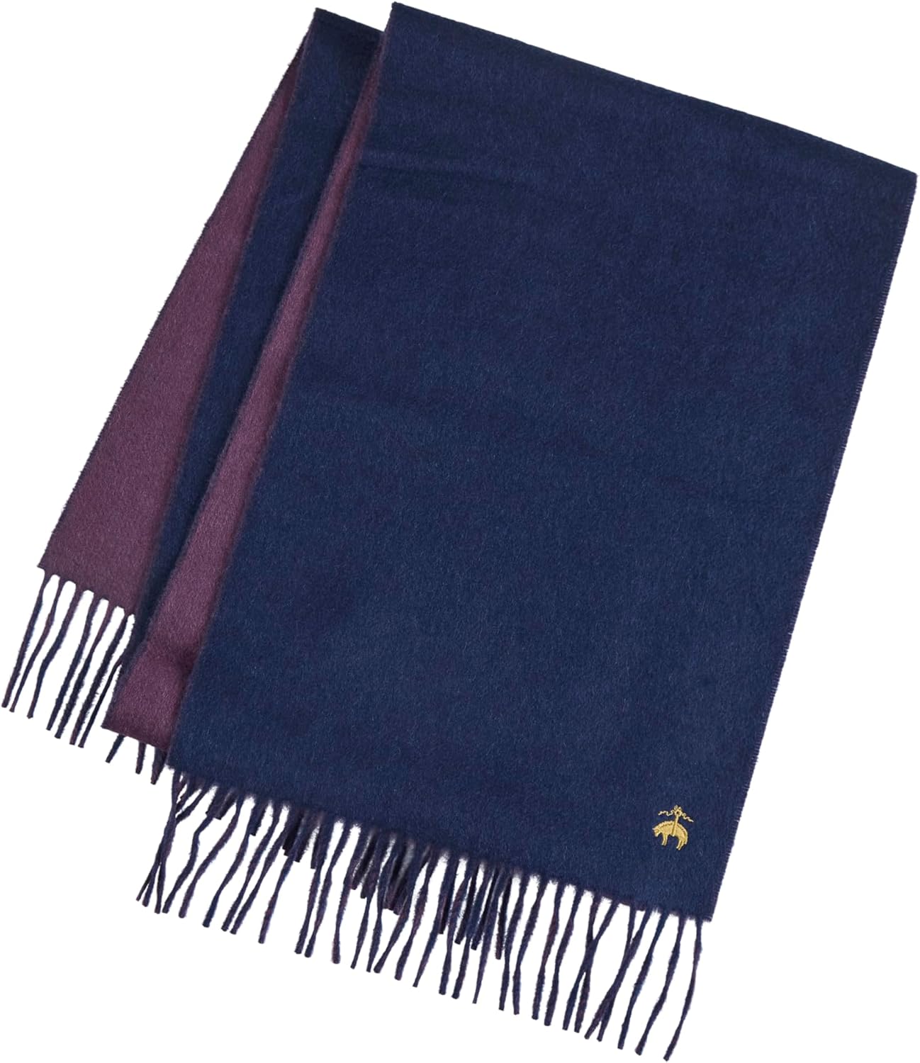 Brooks Brothers Wool and Cashmere Woven Patterned Scarf with Twisted Fringe - Men's Luxury Winter Scarf, 66" x 12" - Image 2