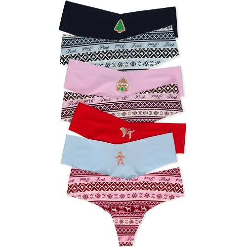 Victoria's Secret PINK Women's No Show Thong Underwear, Panties for Women (XS-XL)