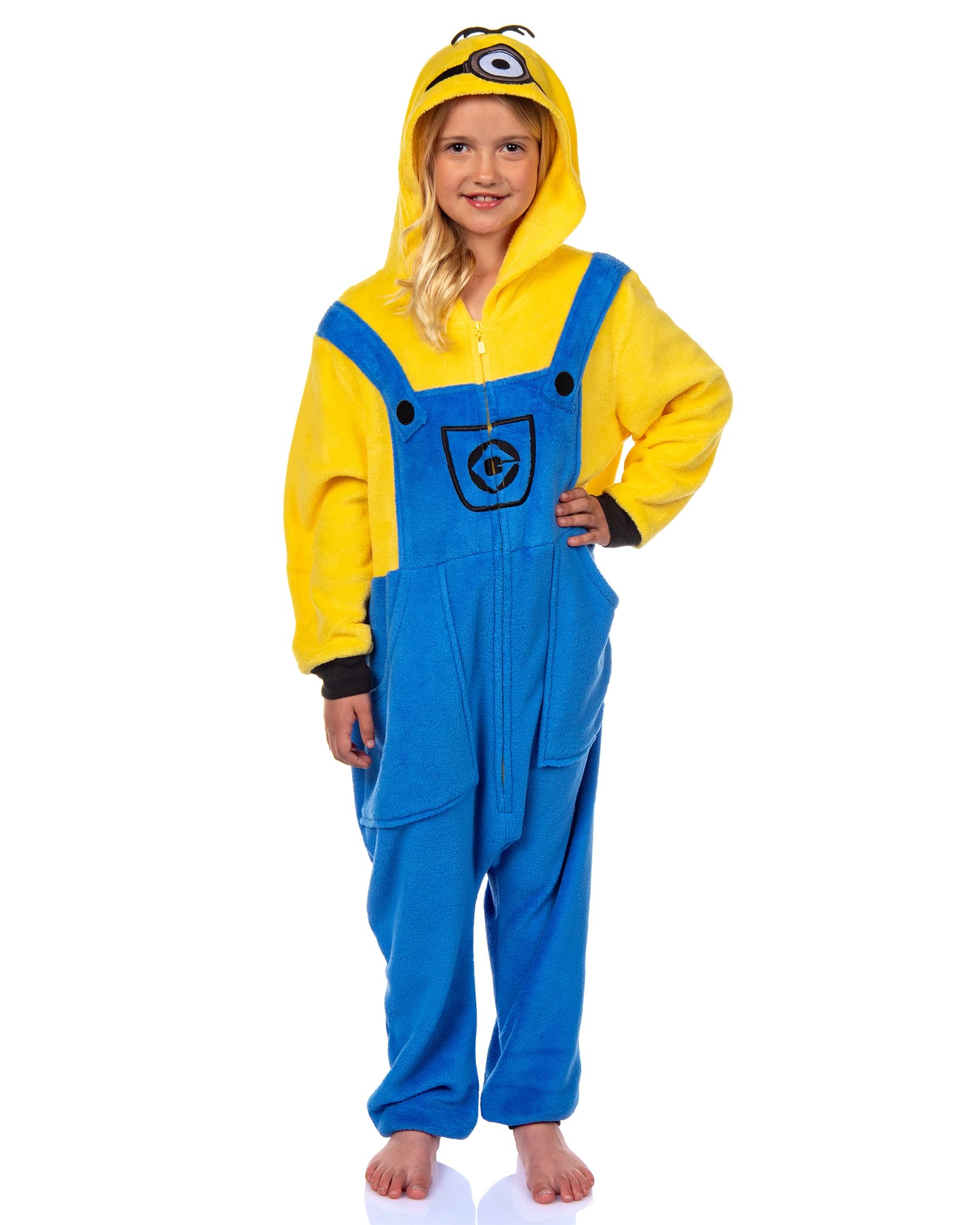 Minions Kigurumi Union Suit - Stuart & Kevin Designs - Pijama de forro polar súper suave con detalles bordados
