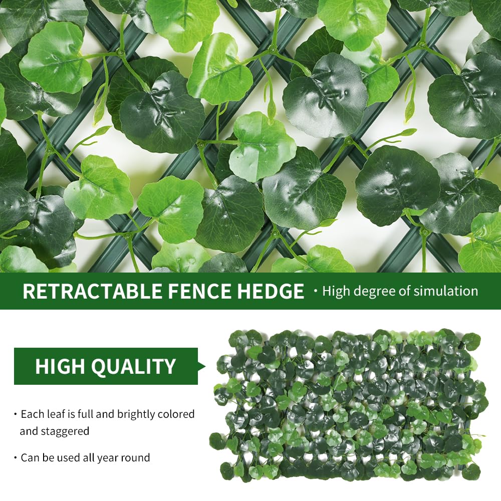 Expandable Garden Fence Screening Panels with Flower - Privacy Screen - Faux Ivy - Balcony - 200x30cm (Begonia Leaf) - Image 2