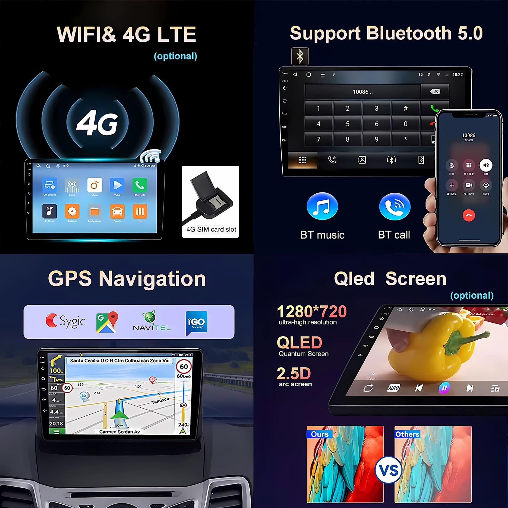 Radio samochodowe z systemem Android 2 Din do Honda Stepwgn 2009-2015 ekran dotykowy 10-calowy nawigacja GPS nawigacja satelitarna multimedialny odtwarzacz wideo z Bluetooth 4G WiFi FM RDS DSP(Y1