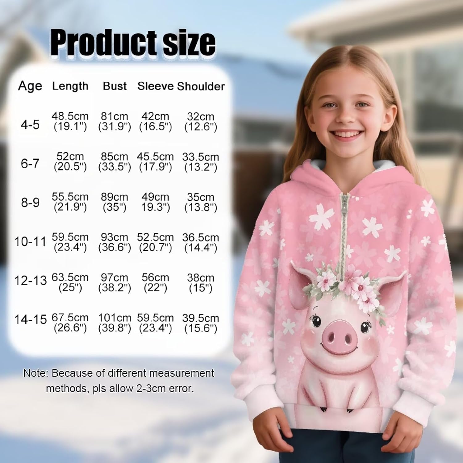 Girls Quarter Zip Hoodie 1/4 Hooded Neck Sweatshirt Cute Pullover Fuzzy Hoodies Versatile Outfits for 4-15 Years - Image 7