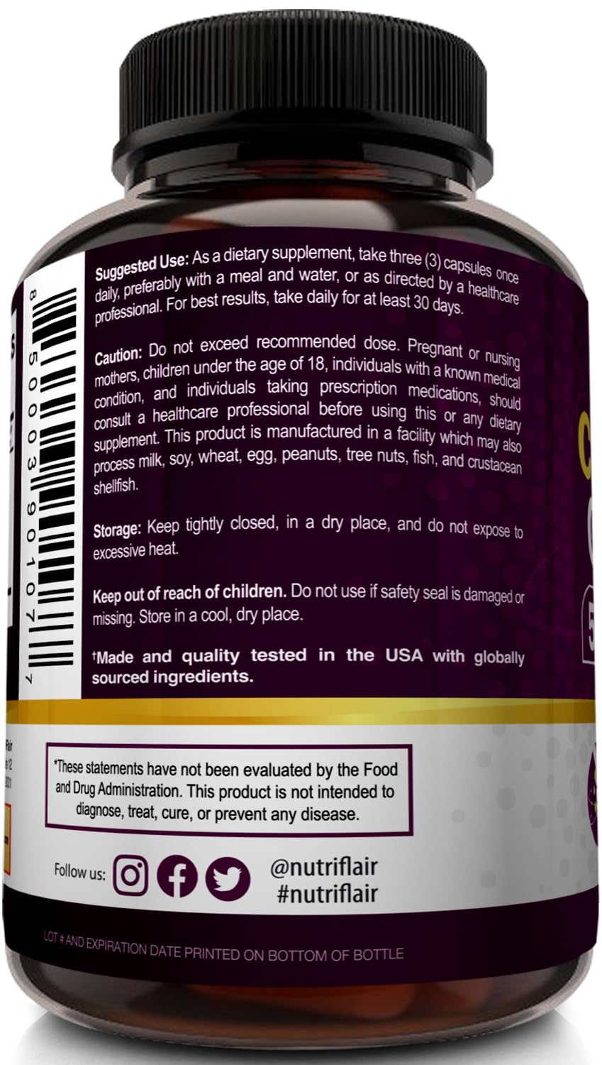NutriFlair Multi Collagen Peptides 2250mg, 90 Capsules - Type I, II, III, V, X - Collagen Supplements Complex Powder Pills for Women and Men - Hydrolyzed Protein, Healthy Hair, Skin, Nails - Non-GMO — Amazon image 6