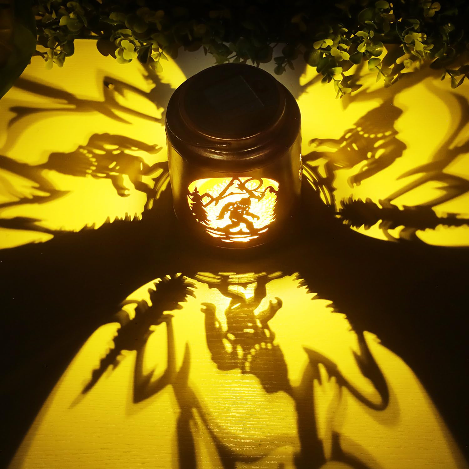 Bigfoot Sasquatch Solar Lanterns Outdoor,Waterproof Hanging Solar Lights, Big Foot Yard Decor,Gifts for Men Women Metal Decorative LED Lanterns for Yard, Patio, Lawn, Tabletop, Pathway, Landscape