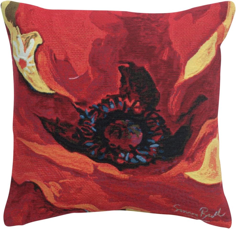 C Charlotte Home Furnishings Inc Bright New Day 2 Square Throw Pillow Cover - 21 X 21 Decorative Boho Cushion Case for European Cotton Room Decor Jacquard Belgian Woven Cushion for Living Room